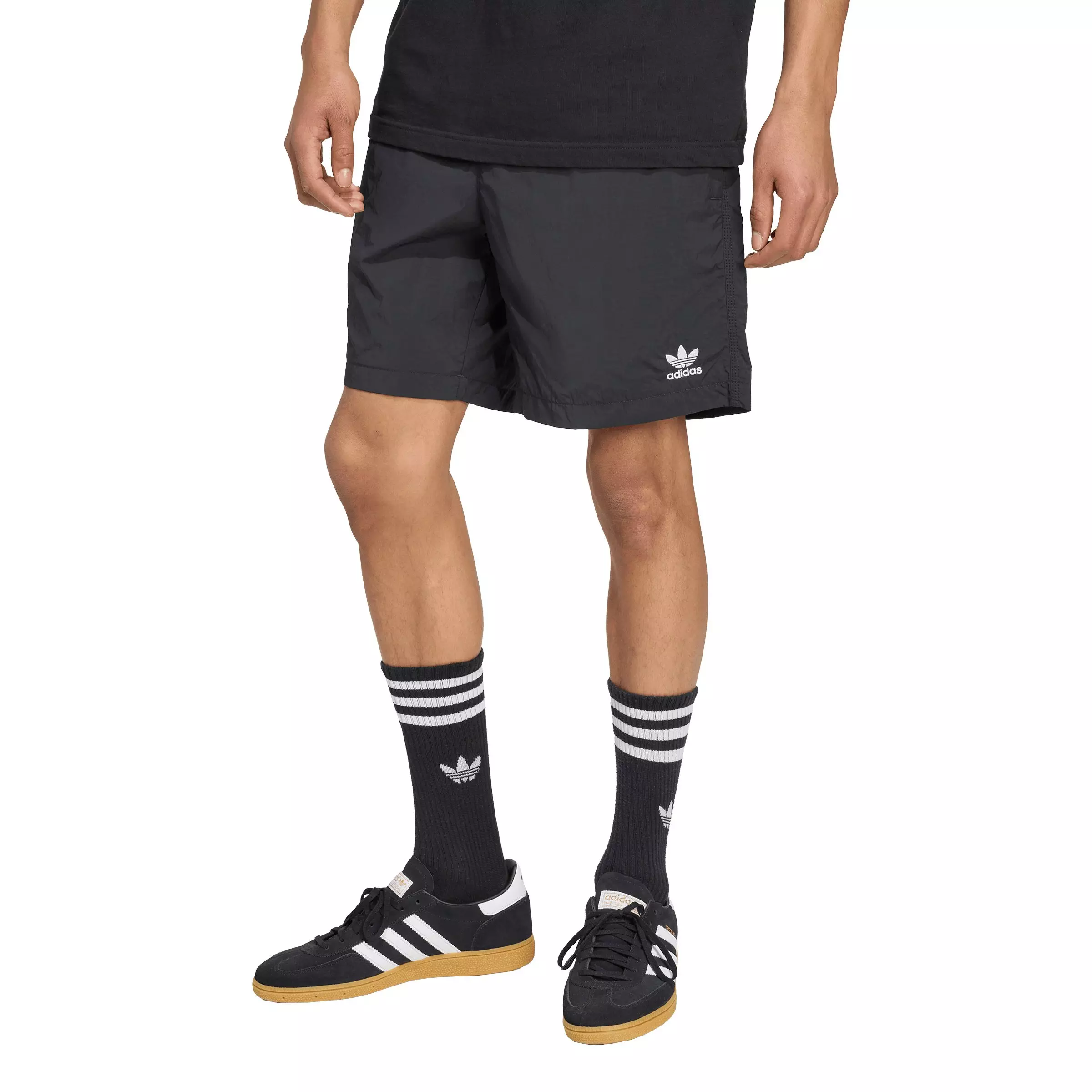 adidas Originals Men's Trefoil Essentials Woven Shorts - Black/White - BLACK/WHITE