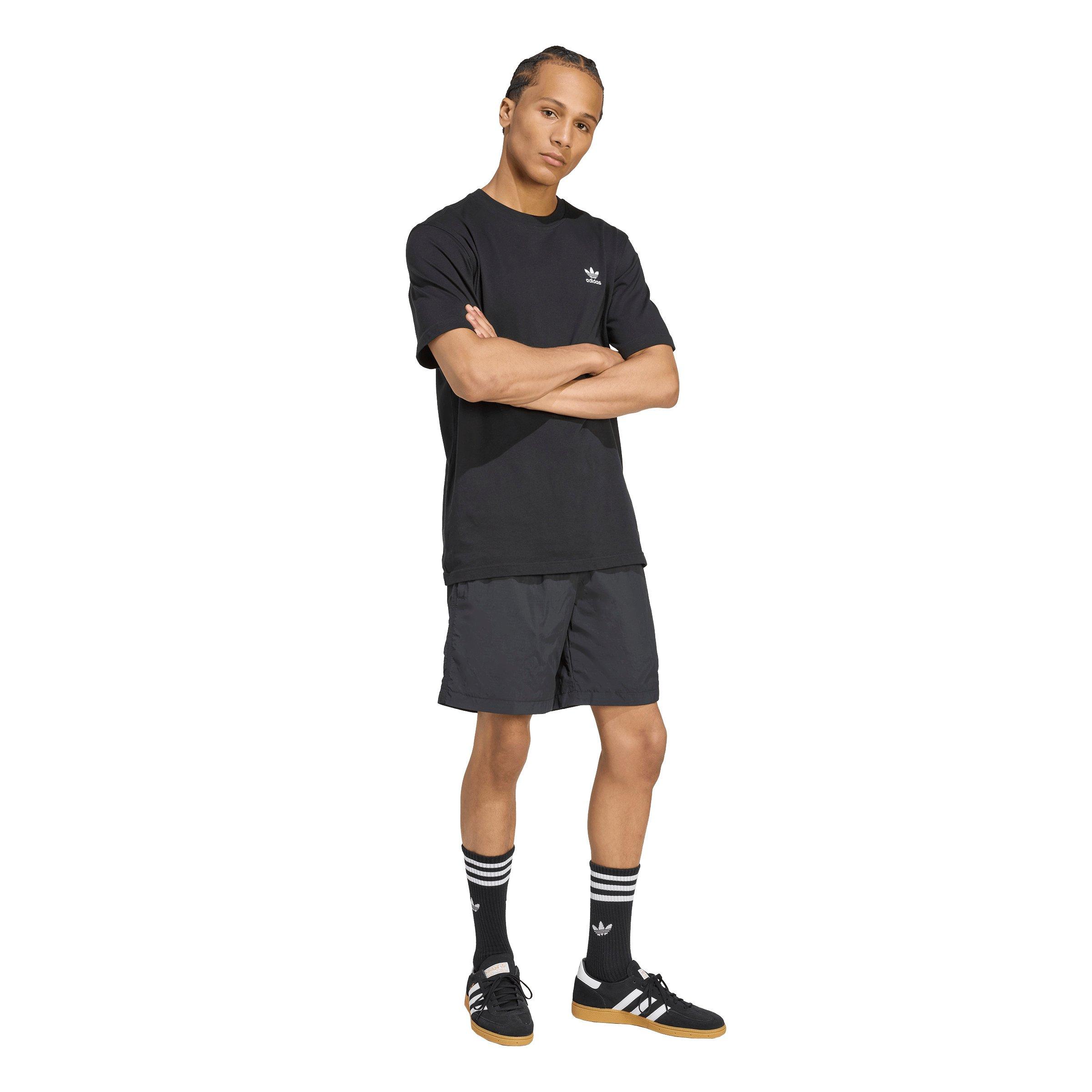 adidas Originals Men's Trefoil Essentials Woven Shorts - Black/White - BLACK/WHITE Thumbnail View 5