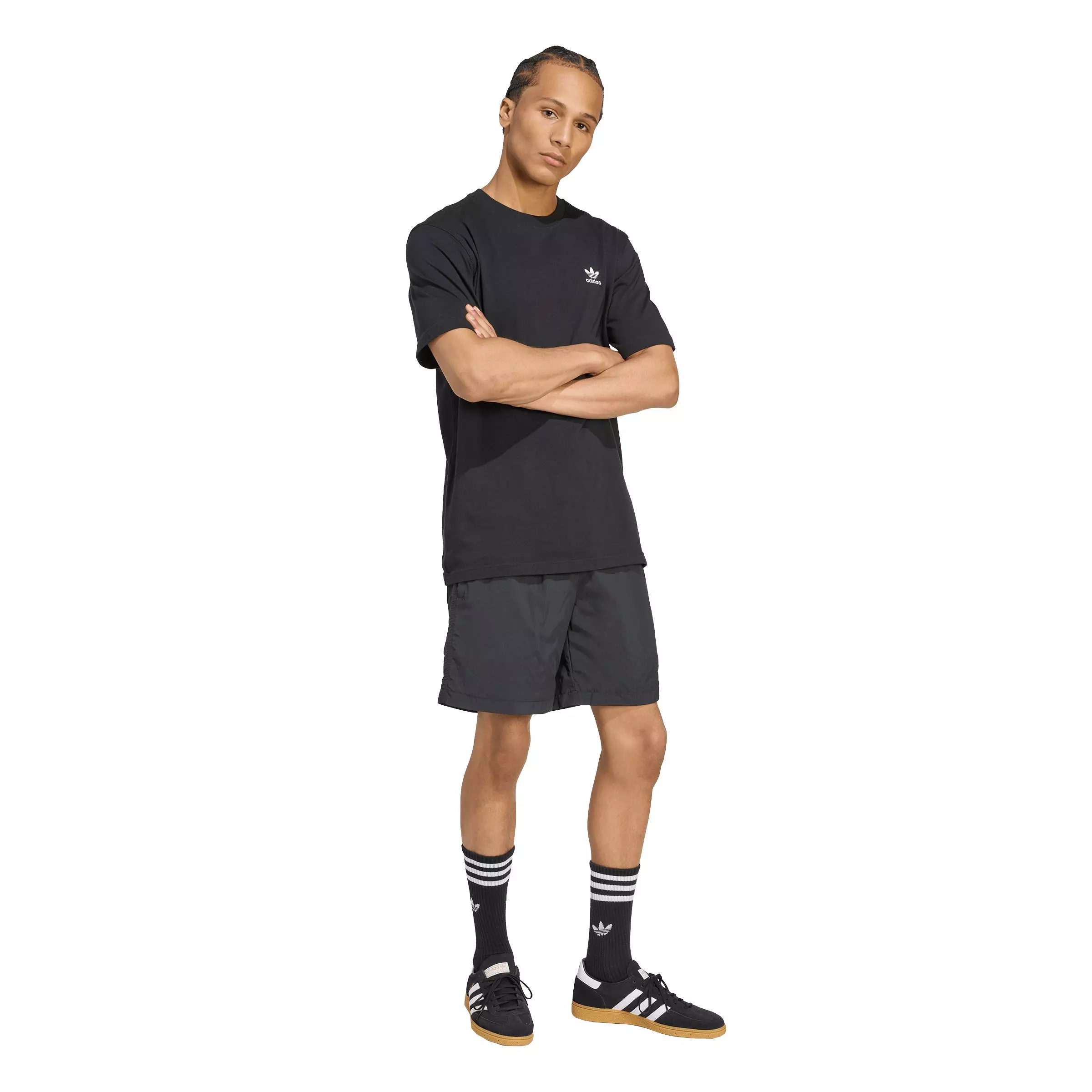 adidas Originals Men's Trefoil Essentials Woven Shorts - Black/White - BLACK/WHITE