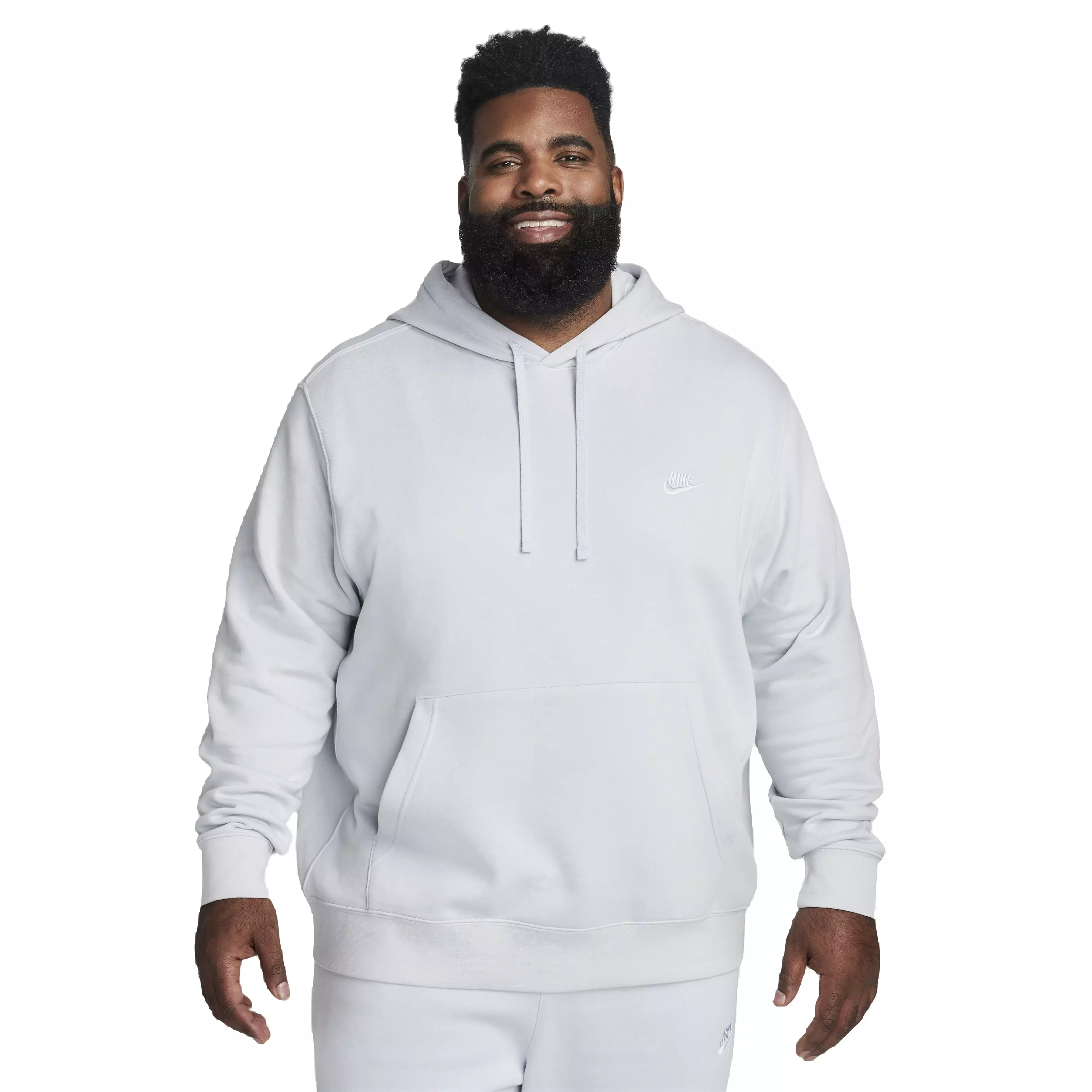 Nike Men's Sportswear Club Fleece Pullover Hoodie - Light Grey - LIGHT GREY