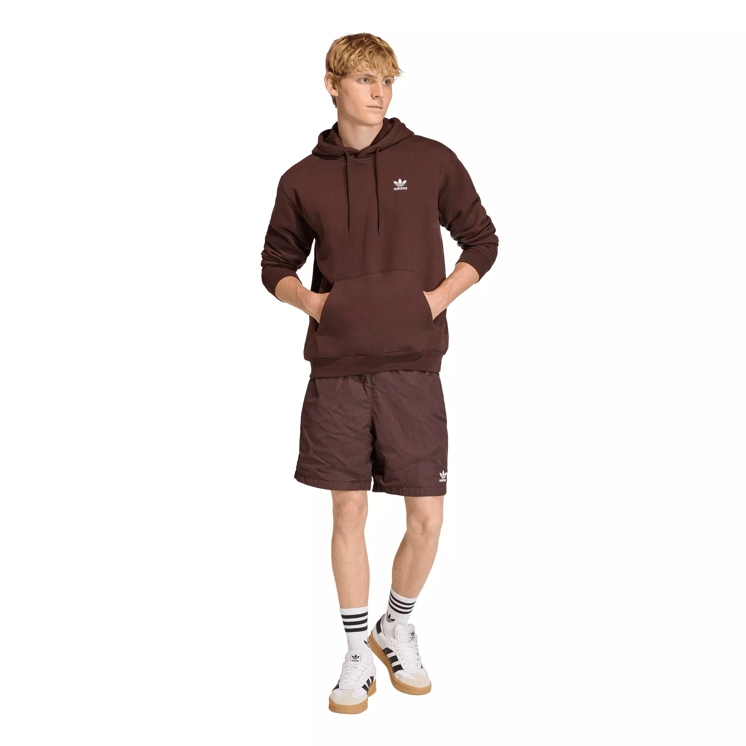 adidas Originals Men's Trefoil Essentials Woven Shorts - Brown - BROWN