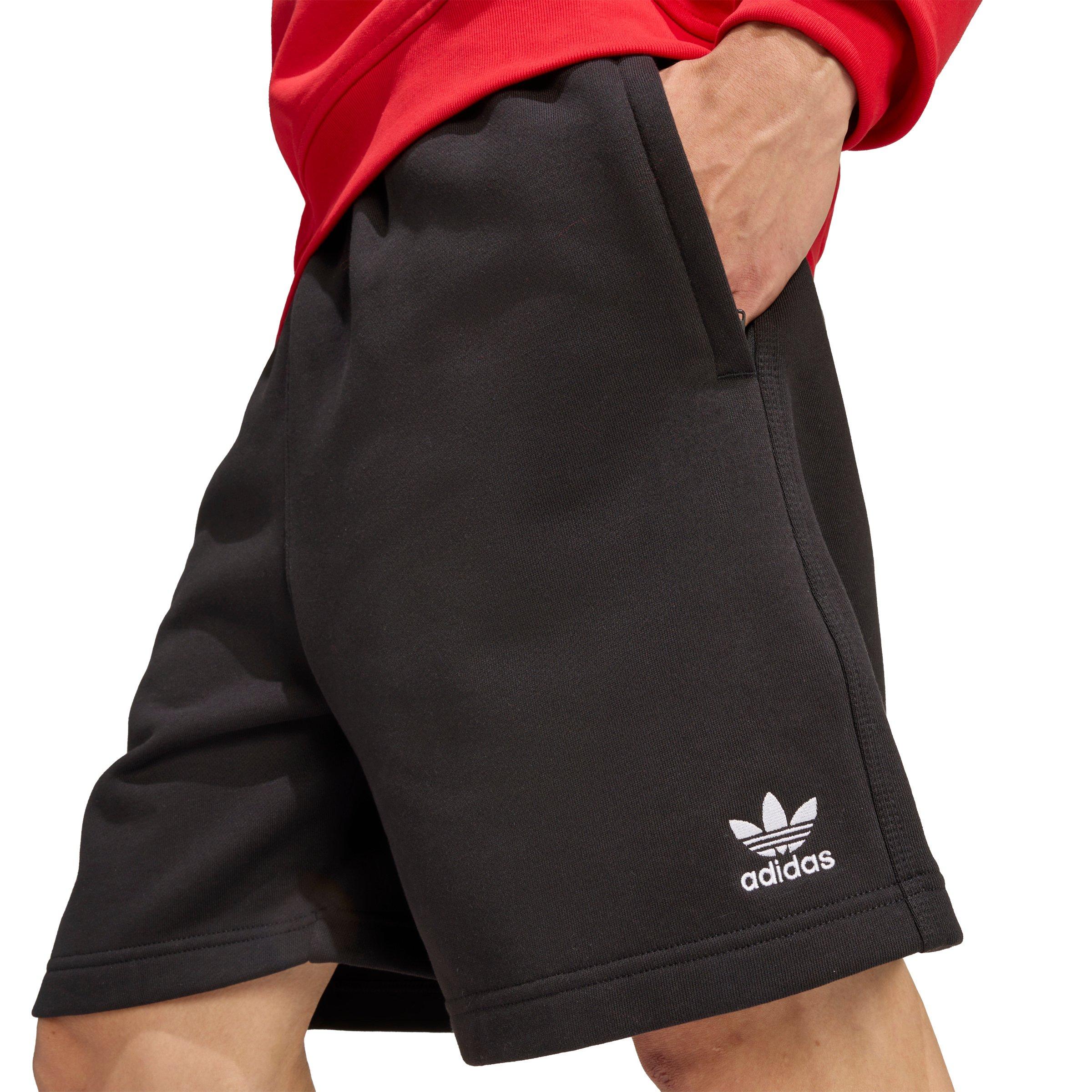 adidas Originals Men's Trefoil Essentials 7" Fleece Shorts - Black - BLACK Thumbnail View 3