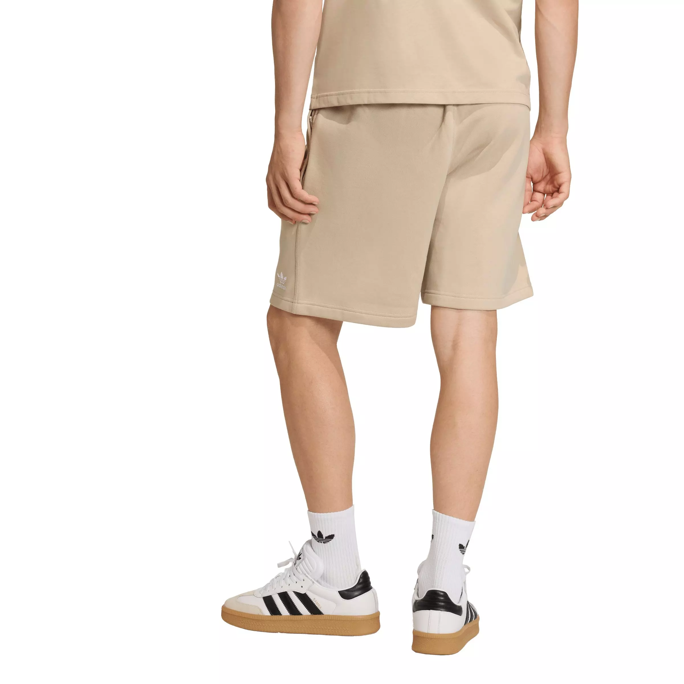 adidas Originals Men's Trefoil Essentials 7" Fleece Shorts - Khaki - KHAKI