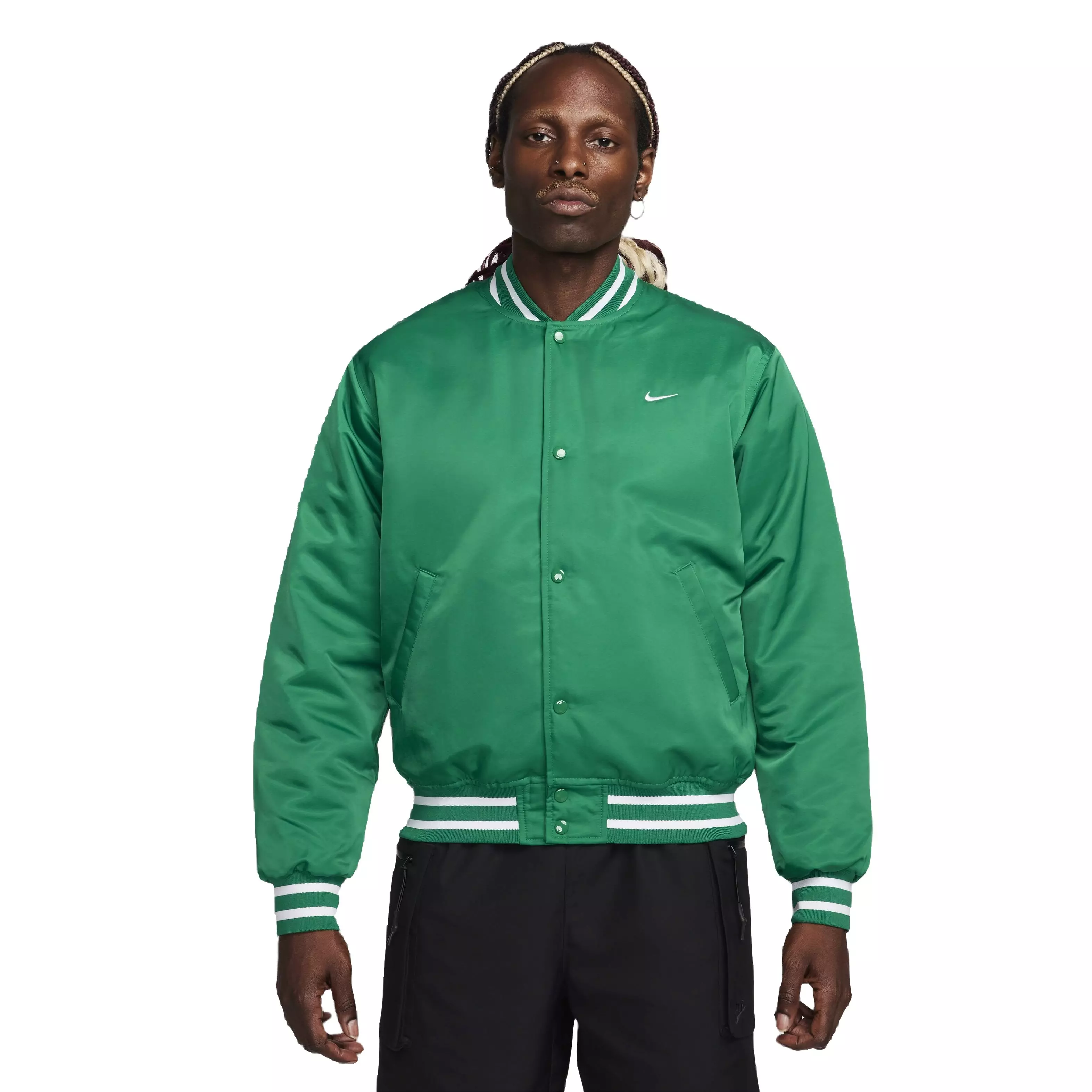 Nike Men's Authentics Satin Dugout Jacket - Green - GREEN