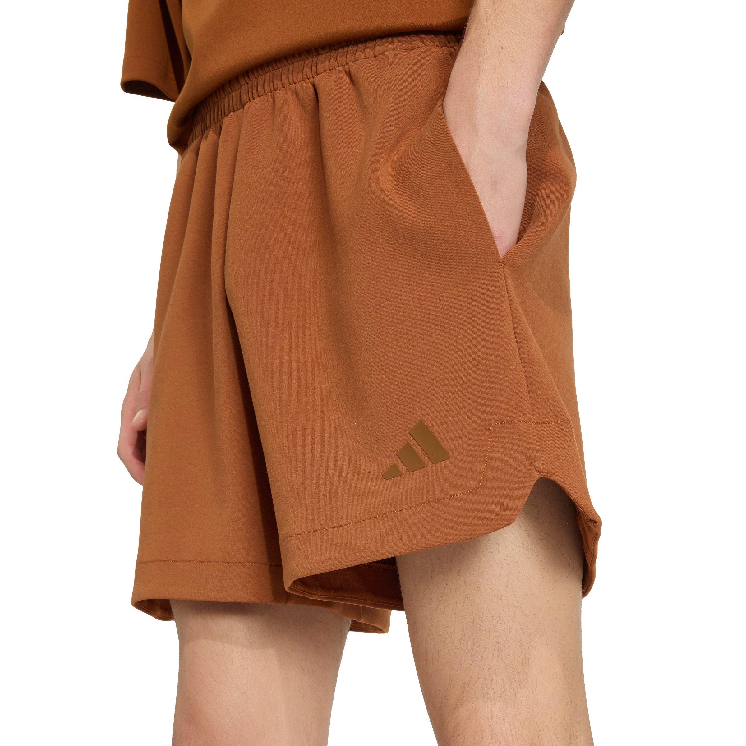 adidas Men's Soft Lux Shorts - Brown - BROWN Thumbnail View 3