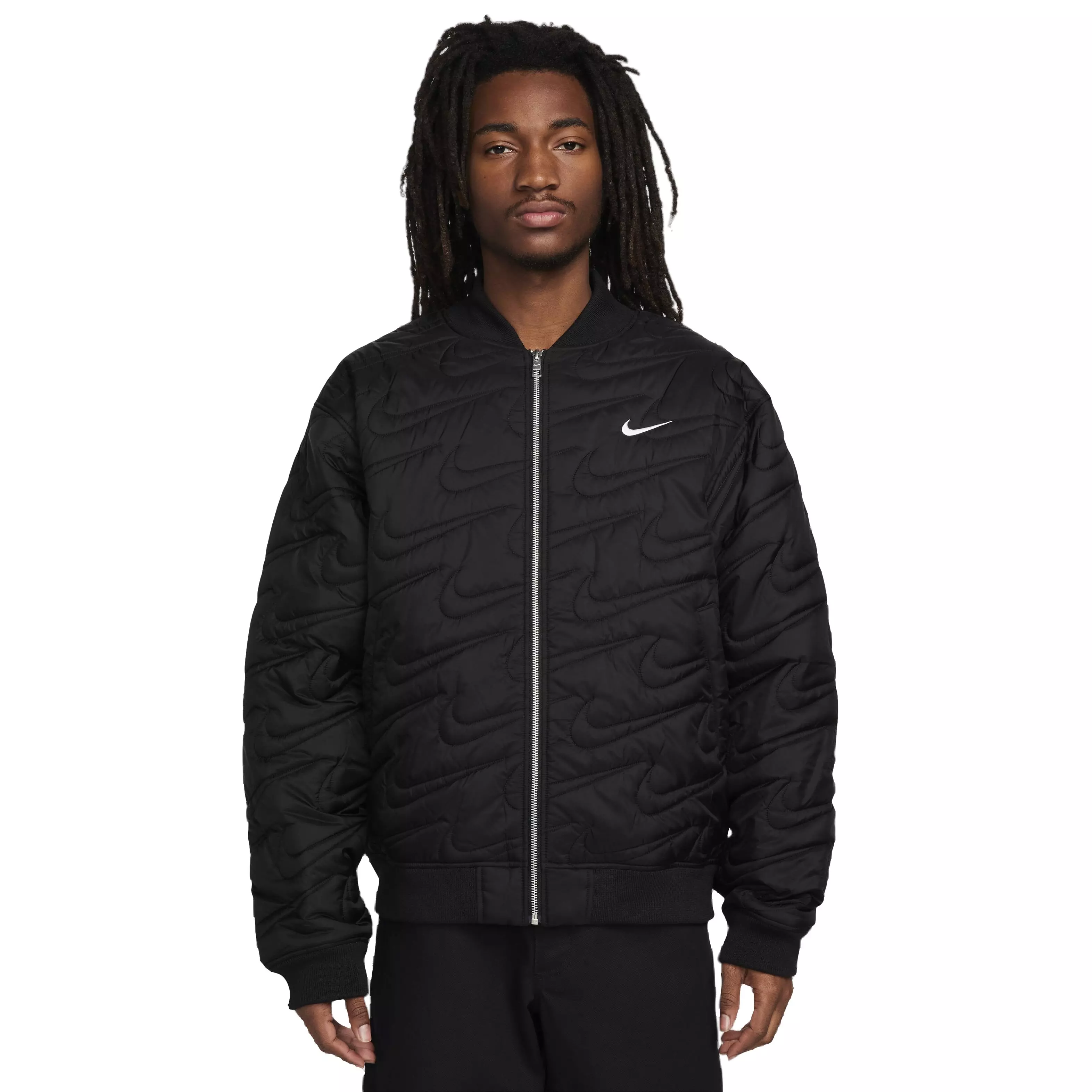 Nike Men's Sportswear Swoosh Quilted Jacket -Black - BLACK