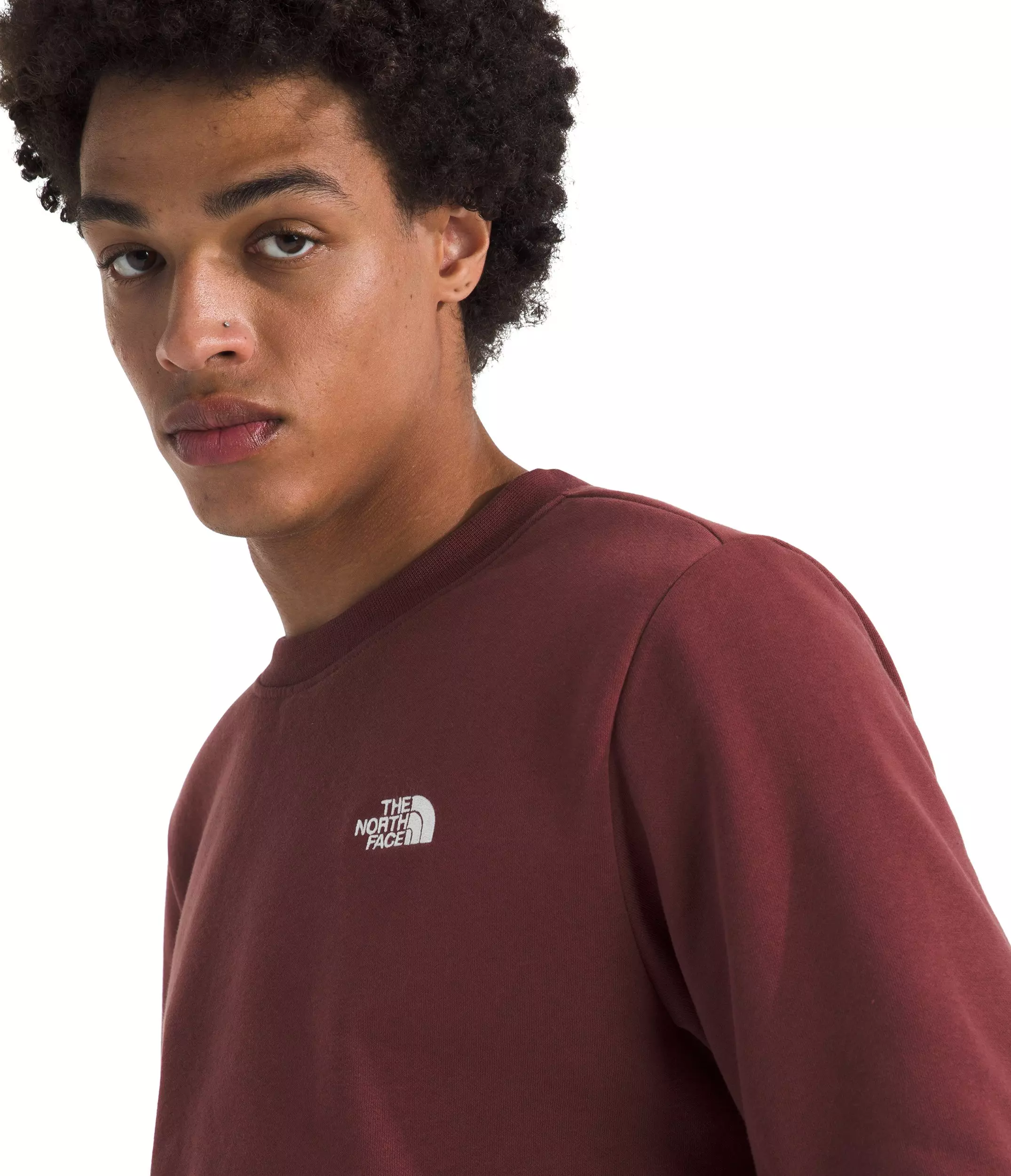 The North Face Men's Evolution Simple Dome Crewneck Sweatshirt - Dark Red - DARK RED