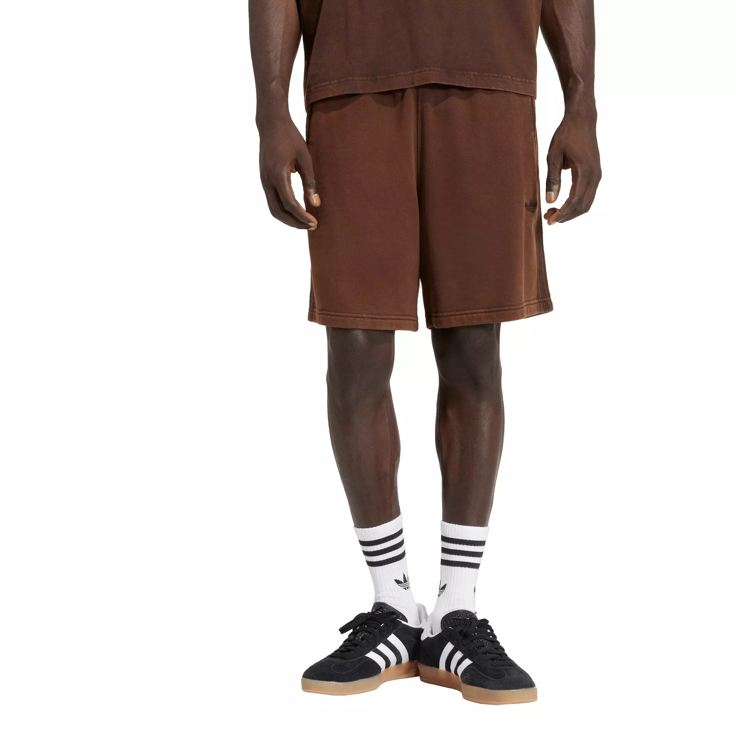 adidas Originals Men's Premium Essentials Retro Washed Shorts - Brown - BROWN