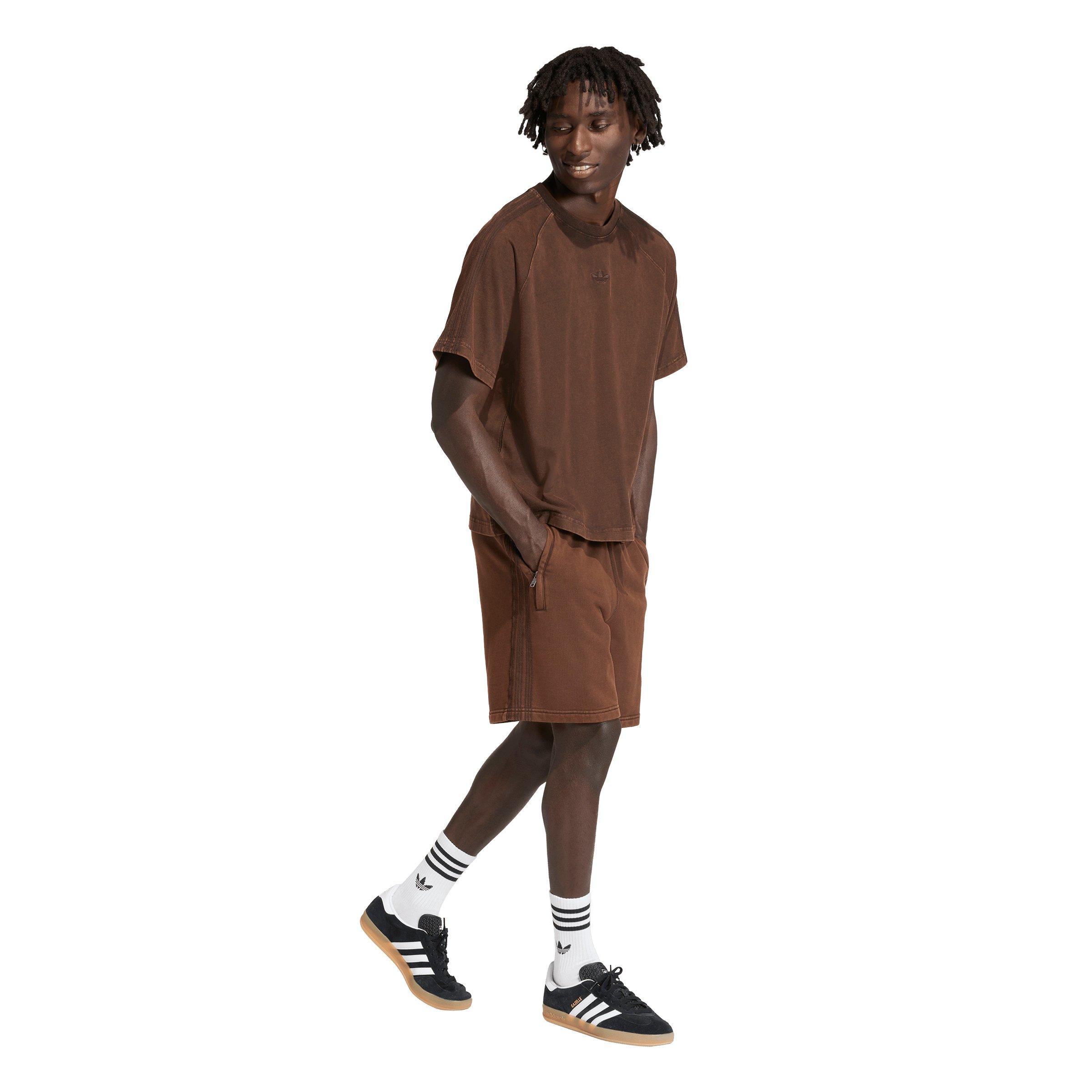 adidas Originals Men's Premium Essentials Retro Washed Shorts - Brown - BROWN Thumbnail View 5