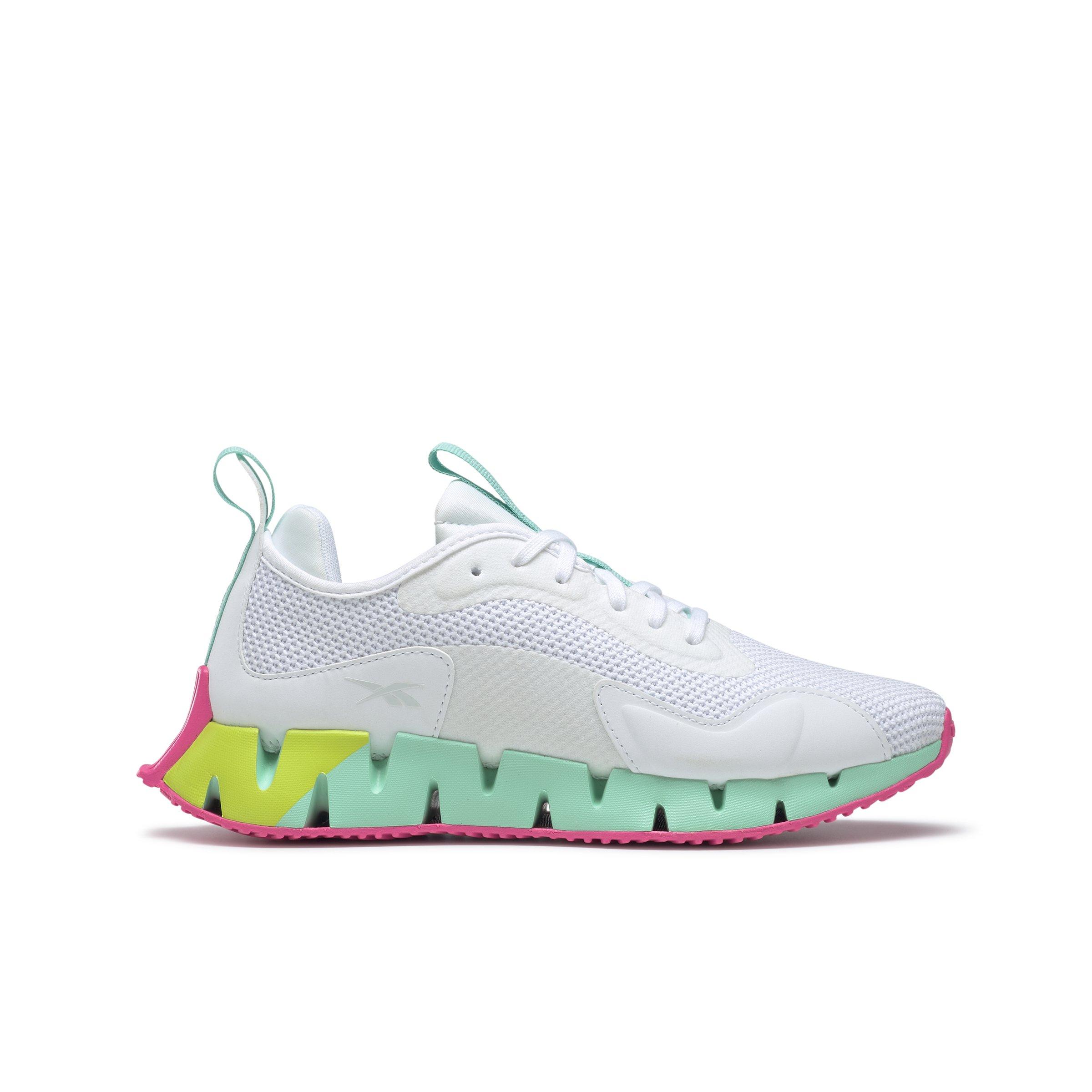 Reebok Zig Dynamica "Ftwr White/Hin Mint/Acid Yellow" Women's Running Shoe - WHITE/MINT Thumbnail View 1