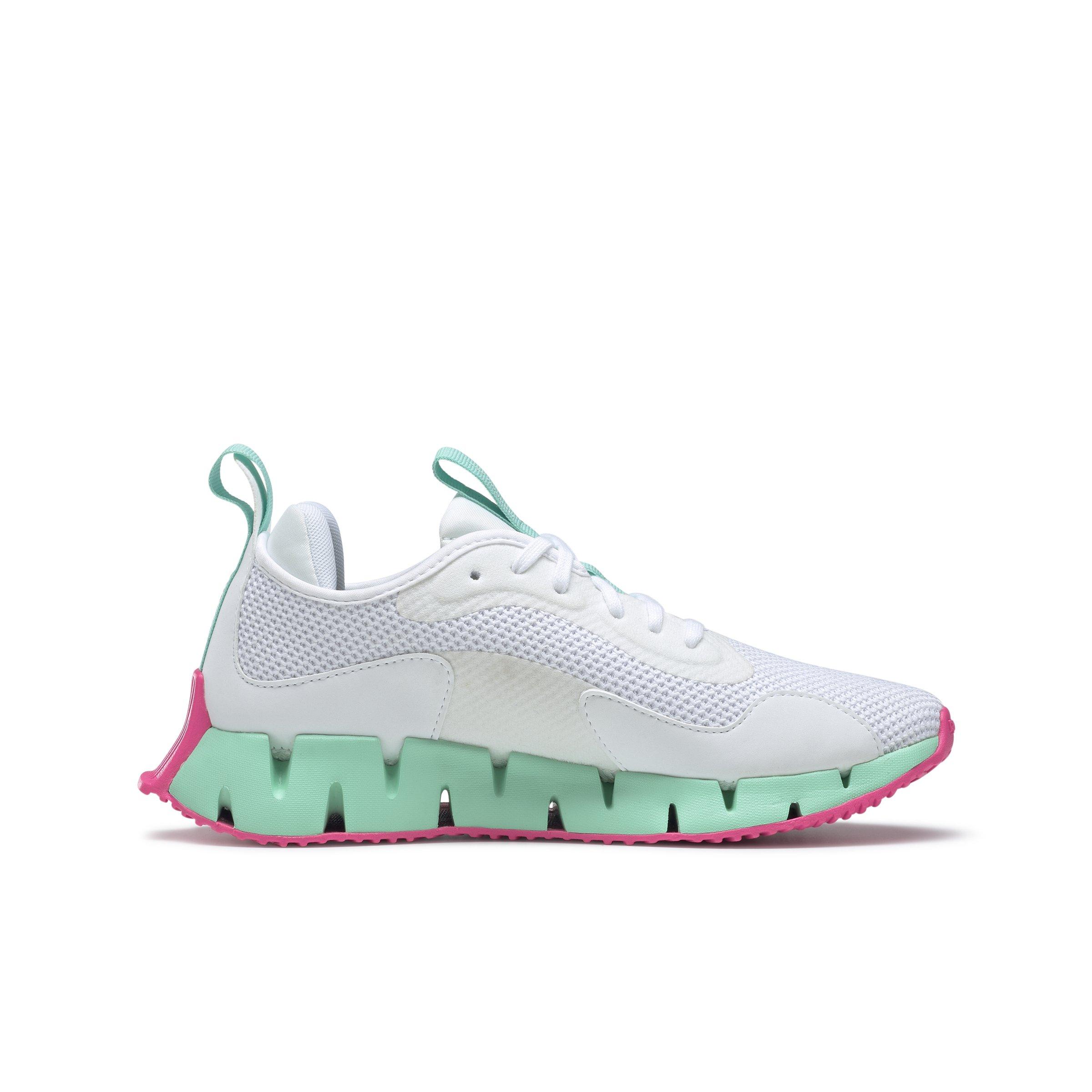 Reebok Zig Dynamica "Ftwr White/Hin Mint/Acid Yellow" Women's Running Shoe - WHITE/MINT Thumbnail View 2