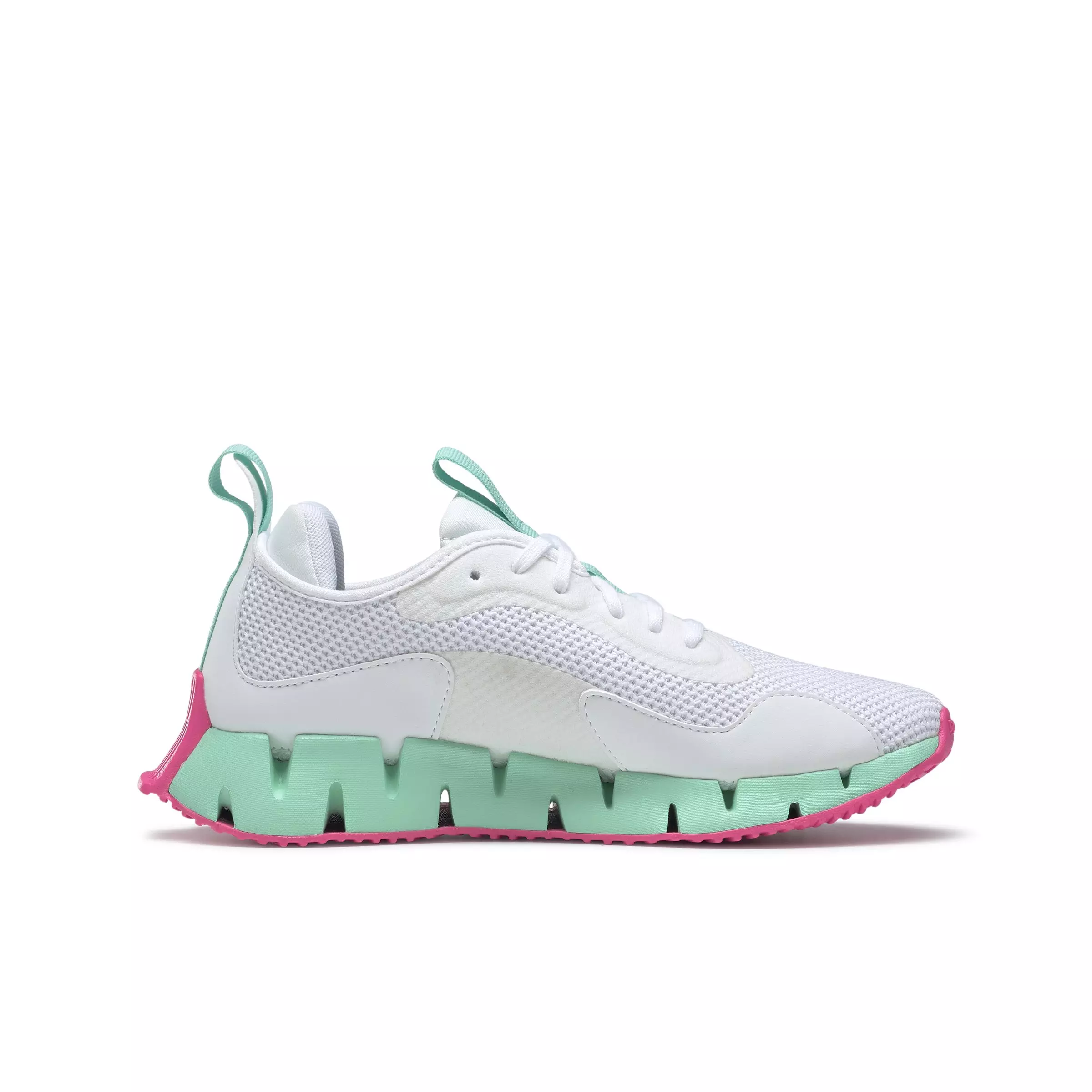 Reebok Zig Dynamica "Ftwr White/Hin Mint/Acid Yellow" Women's Running Shoe - WHITE/MINT