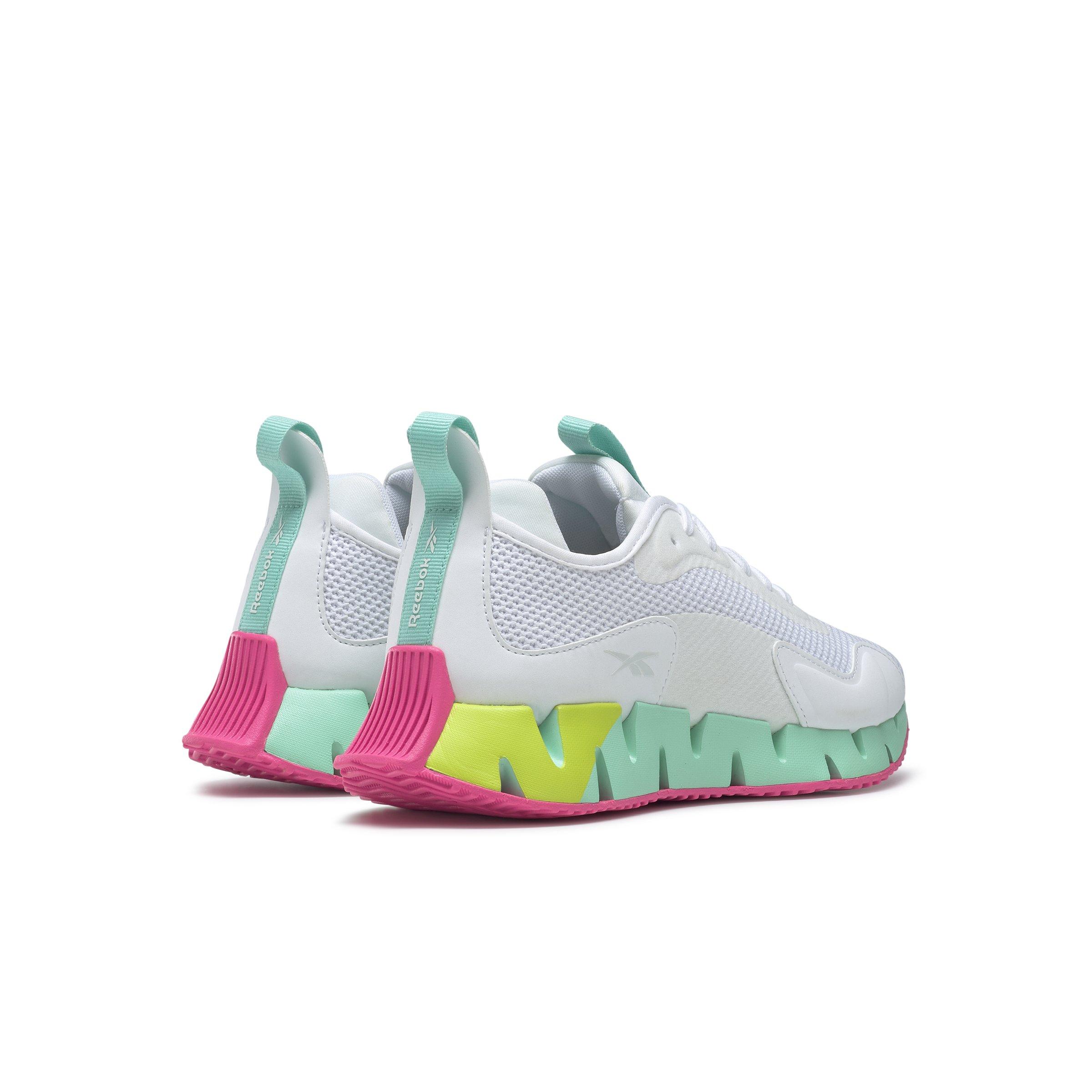Reebok Zig Dynamica "Ftwr White/Hin Mint/Acid Yellow" Women's Running Shoe - WHITE/MINT Thumbnail View 4