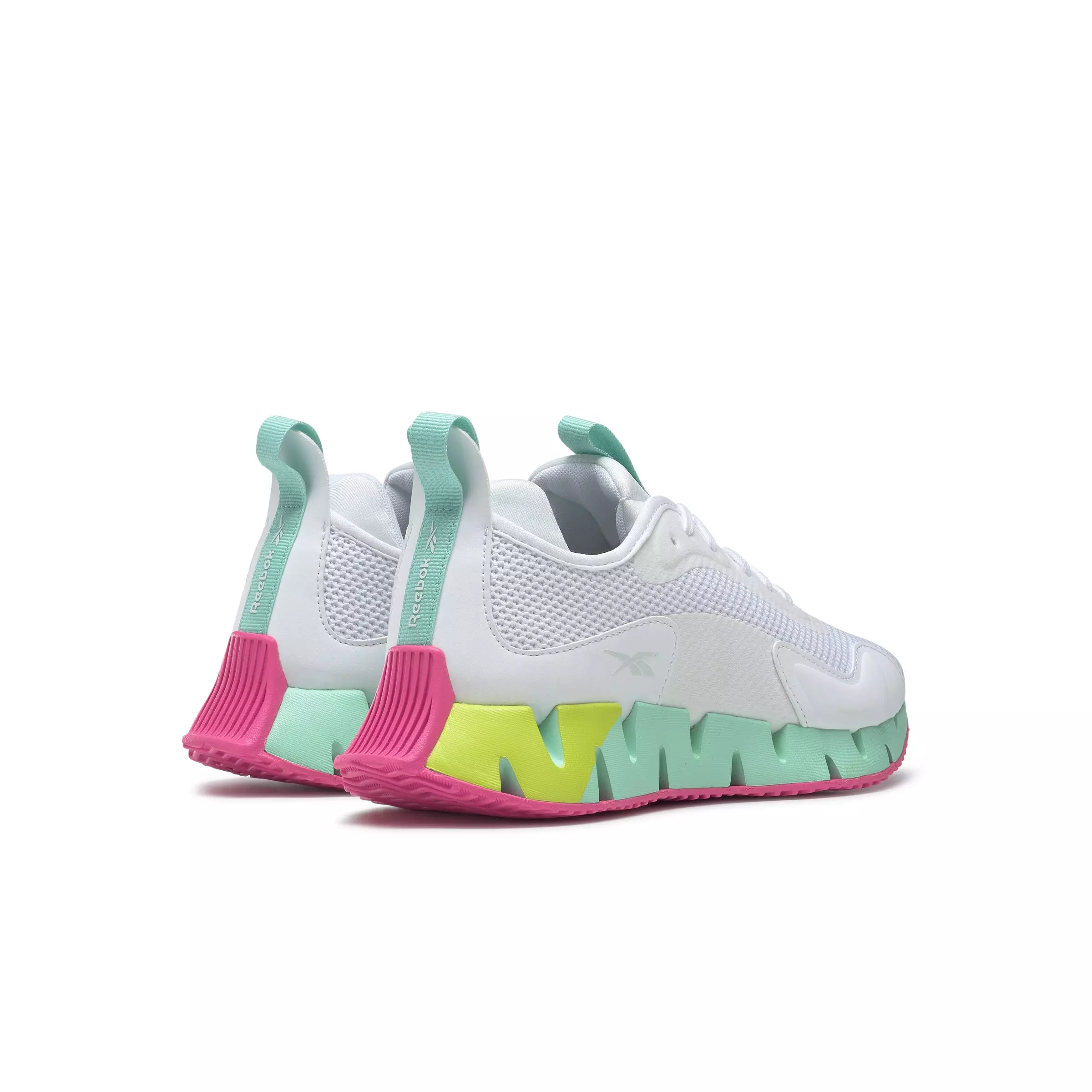 Reebok Zig Dynamica "Ftwr White/Hin Mint/Acid Yellow" Women's Running Shoe - WHITE/MINT