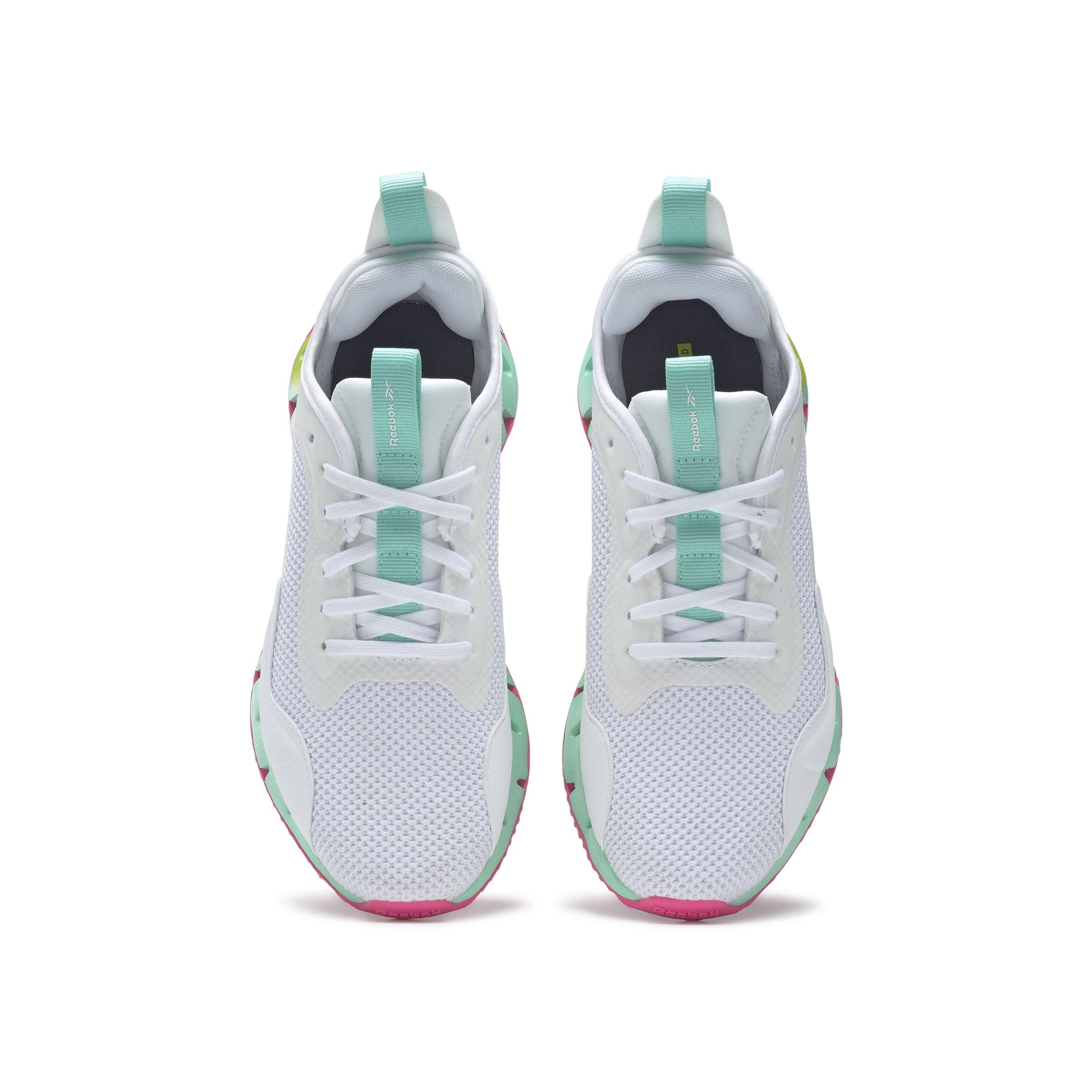 Reebok Zig Dynamica "Ftwr White/Hin Mint/Acid Yellow" Women's Running Shoe - WHITE/MINT Thumbnail View 5