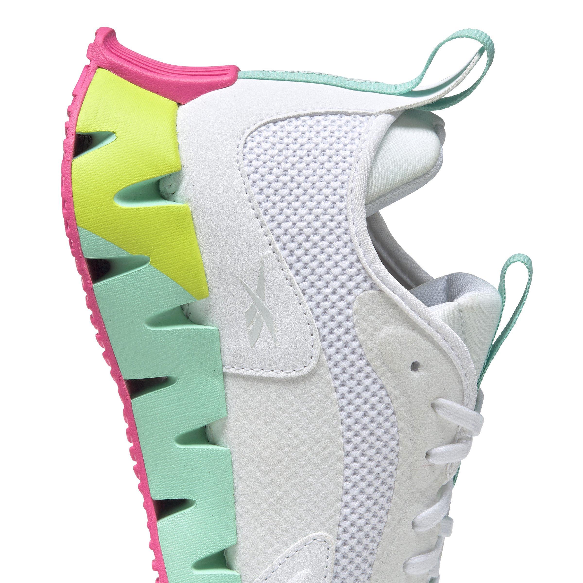 Reebok Zig Dynamica "Ftwr White/Hin Mint/Acid Yellow" Women's Running Shoe - WHITE/MINT Thumbnail View 8