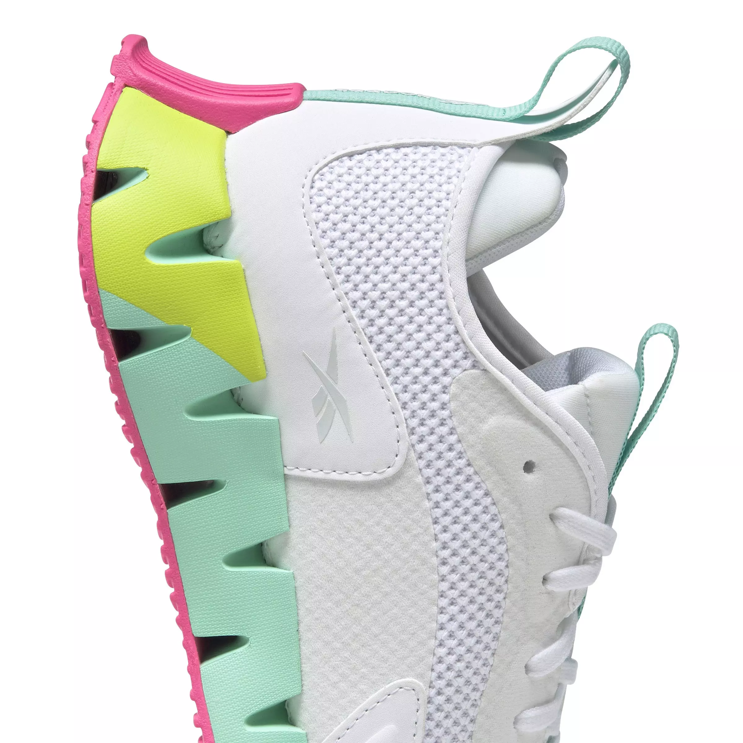 Reebok Zig Dynamica "Ftwr White/Hin Mint/Acid Yellow" Women's Running Shoe - WHITE/MINT