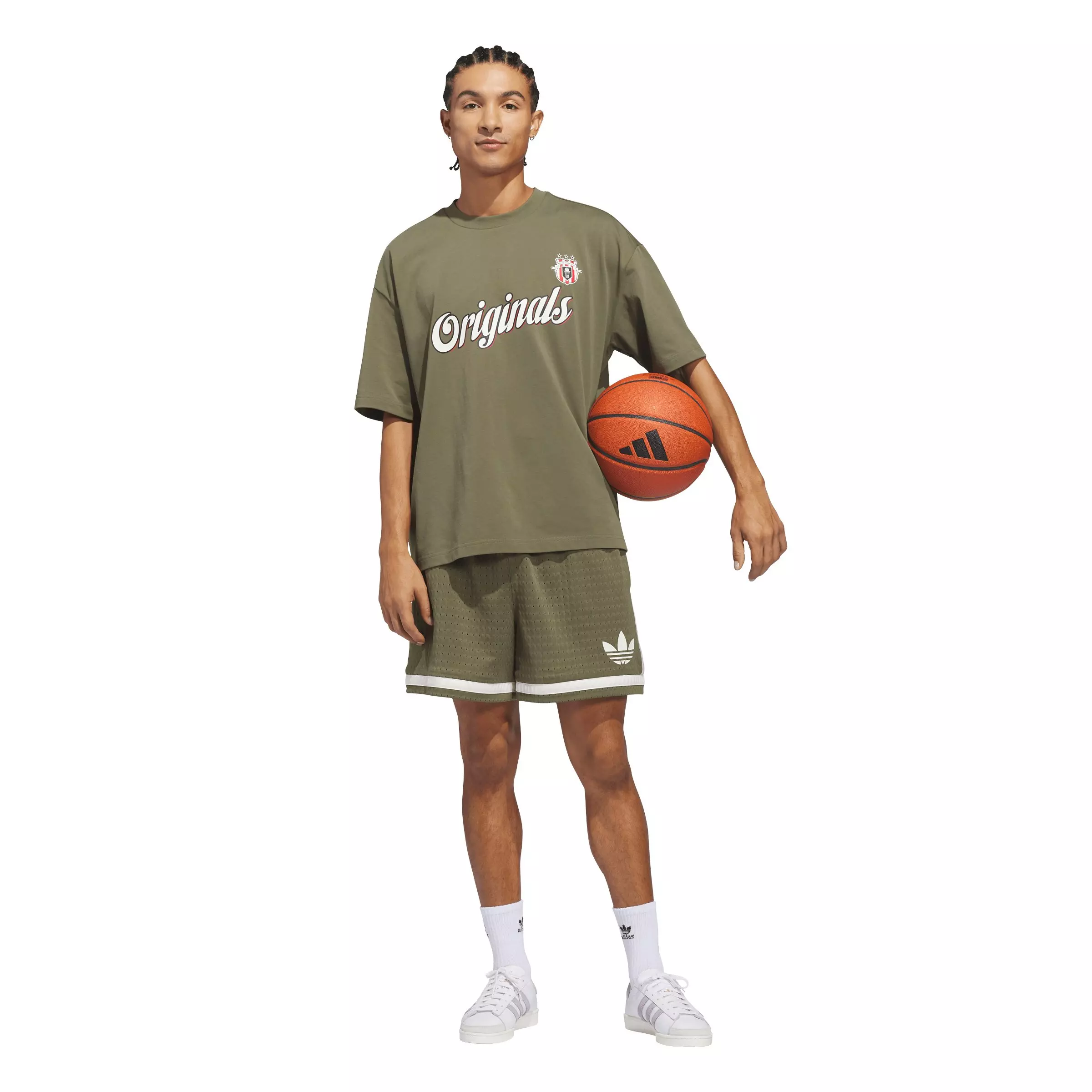 adidas Originals Men's Basketball Shorts - Olive - OLIVE