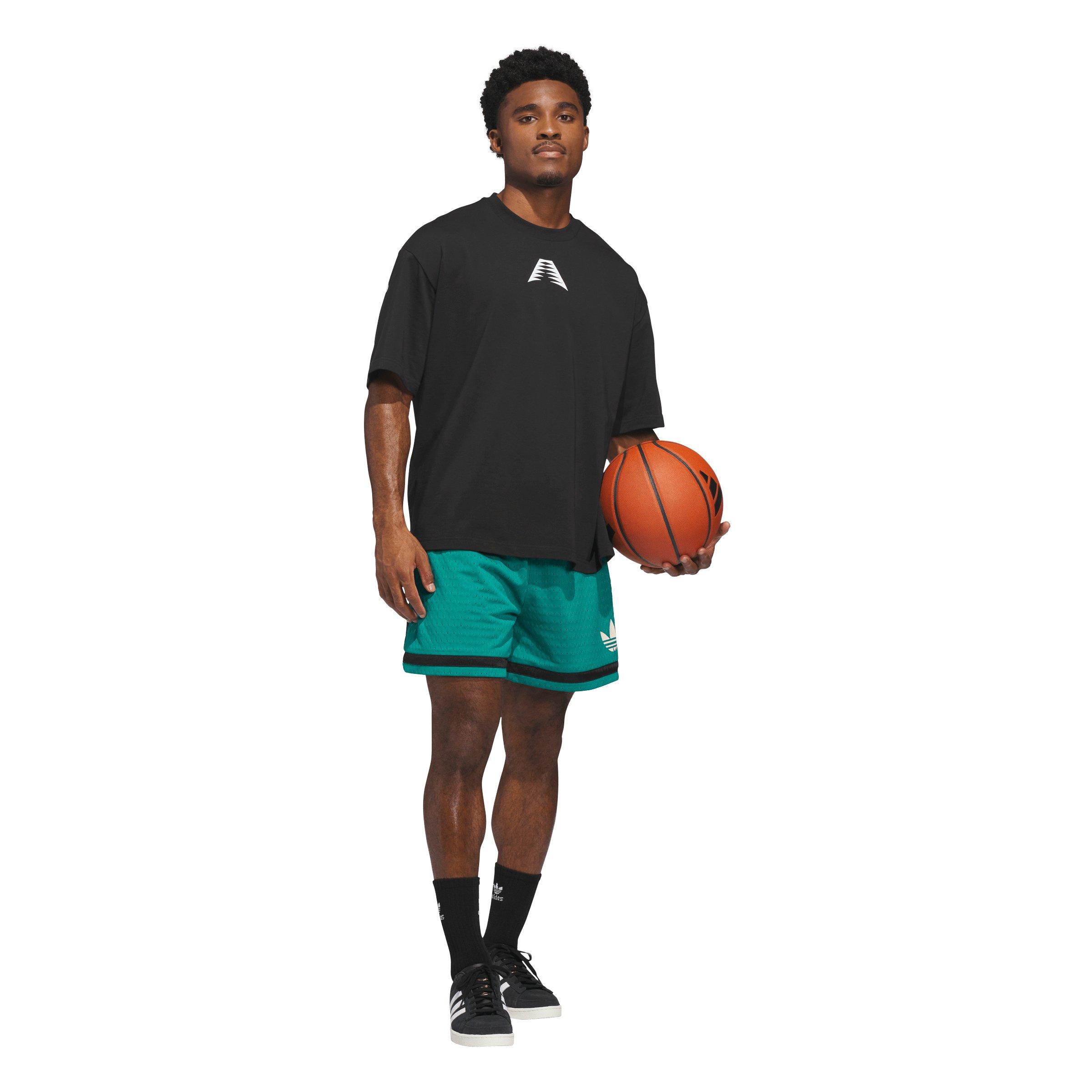 adidas Originals Men's Basketball Shorts - Green/Black - GREEN/BLACK Thumbnail View 5