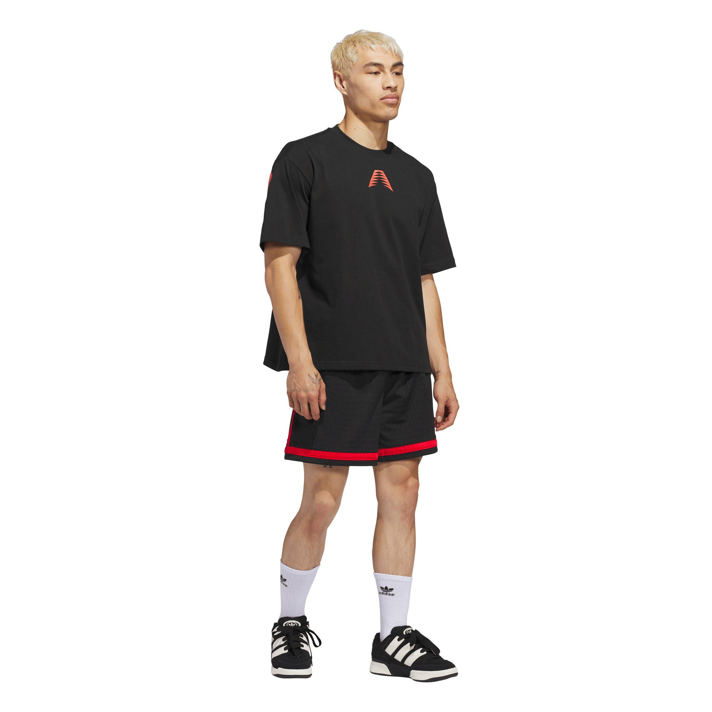 adidas Originals Men's Basketball Shorts - Black/Red - BLACK/RED Thumbnail View 5