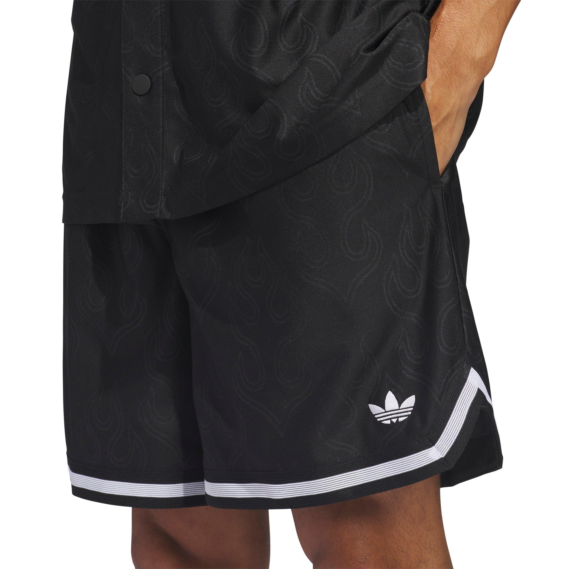 adidas Originals Men's Basketball Flame Shorts - Black - BLACK Thumbnail View 3