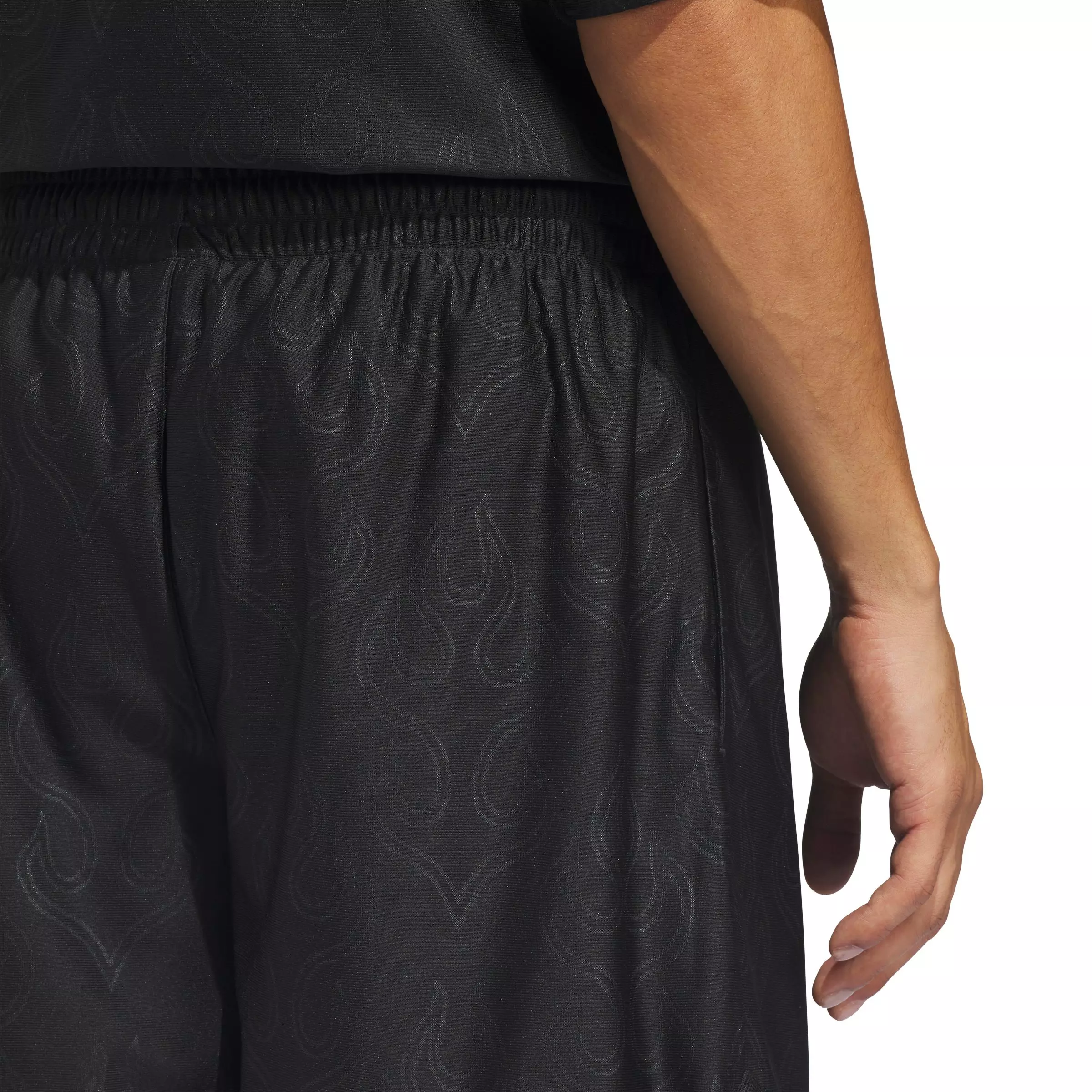 adidas Originals Men's Basketball Flame Shorts - Black - BLACK