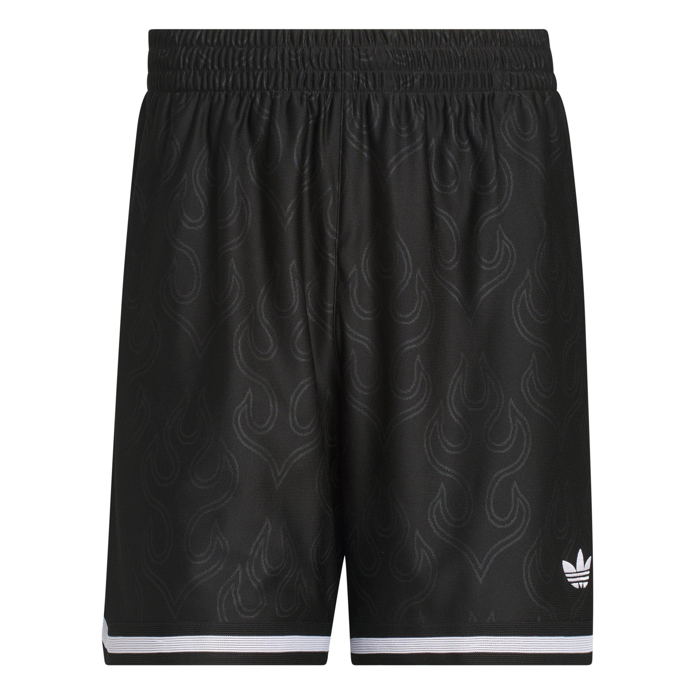 adidas Originals Men's Basketball Flame Shorts - Black - BLACK Thumbnail View 6