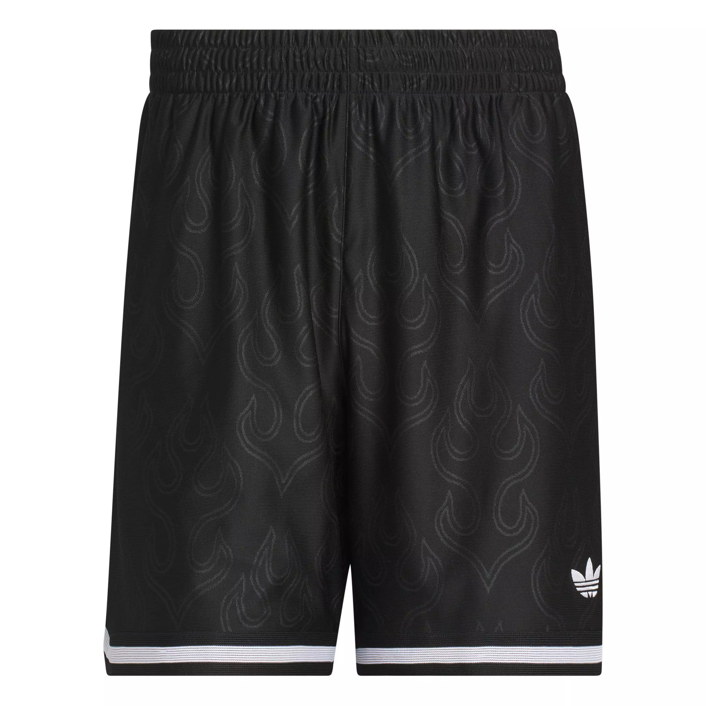 adidas Originals Men's Basketball Flame Shorts - Black - BLACK