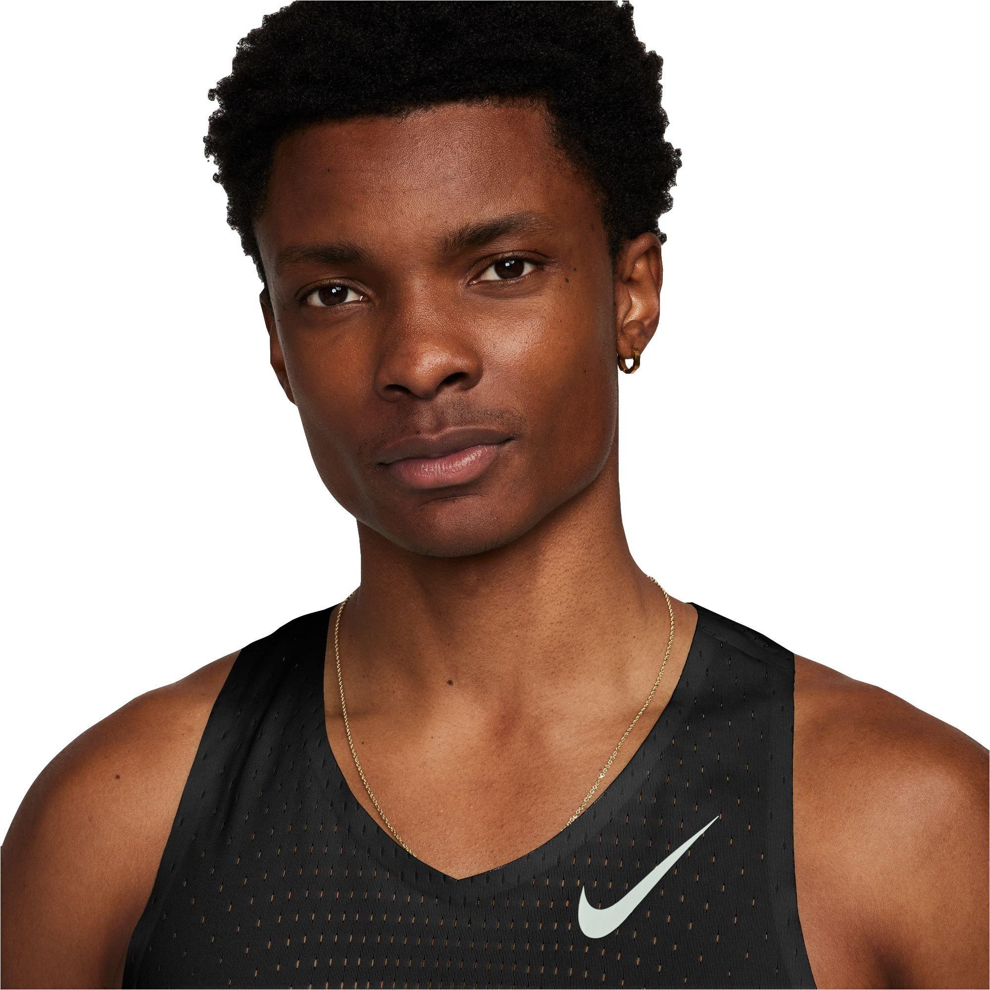 Nike Men's AeroSwift Dri-FIT ADV Running Singlet - BLACK Thumbnail View 3