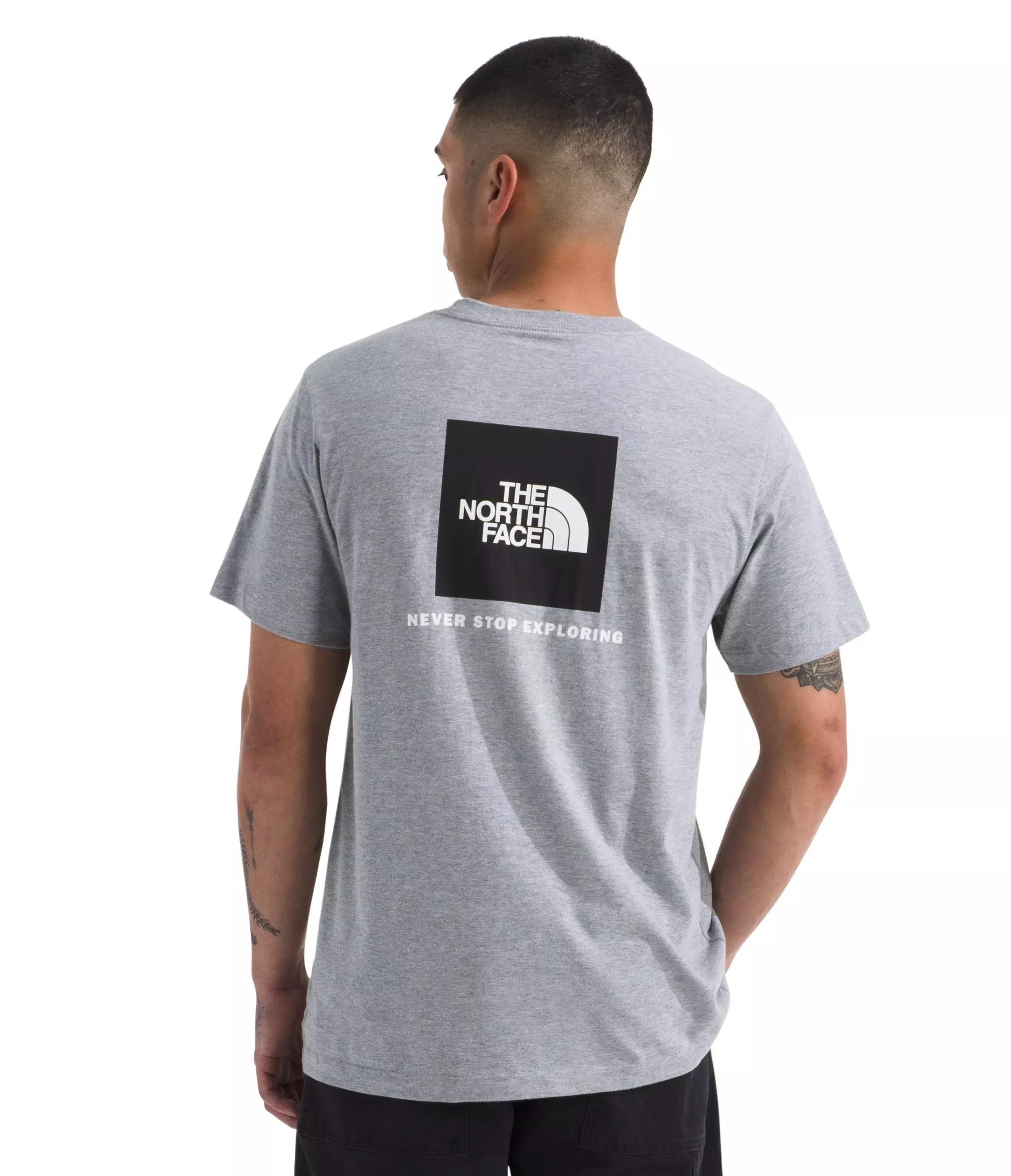 The North Face Men's Evolution Box NSE Short Sleeve Tee - Light Grey - LIGHT GREY