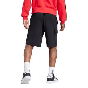 adidas Men's Essentials Feel Cozy French Terry Cargo Shorts - Black/White