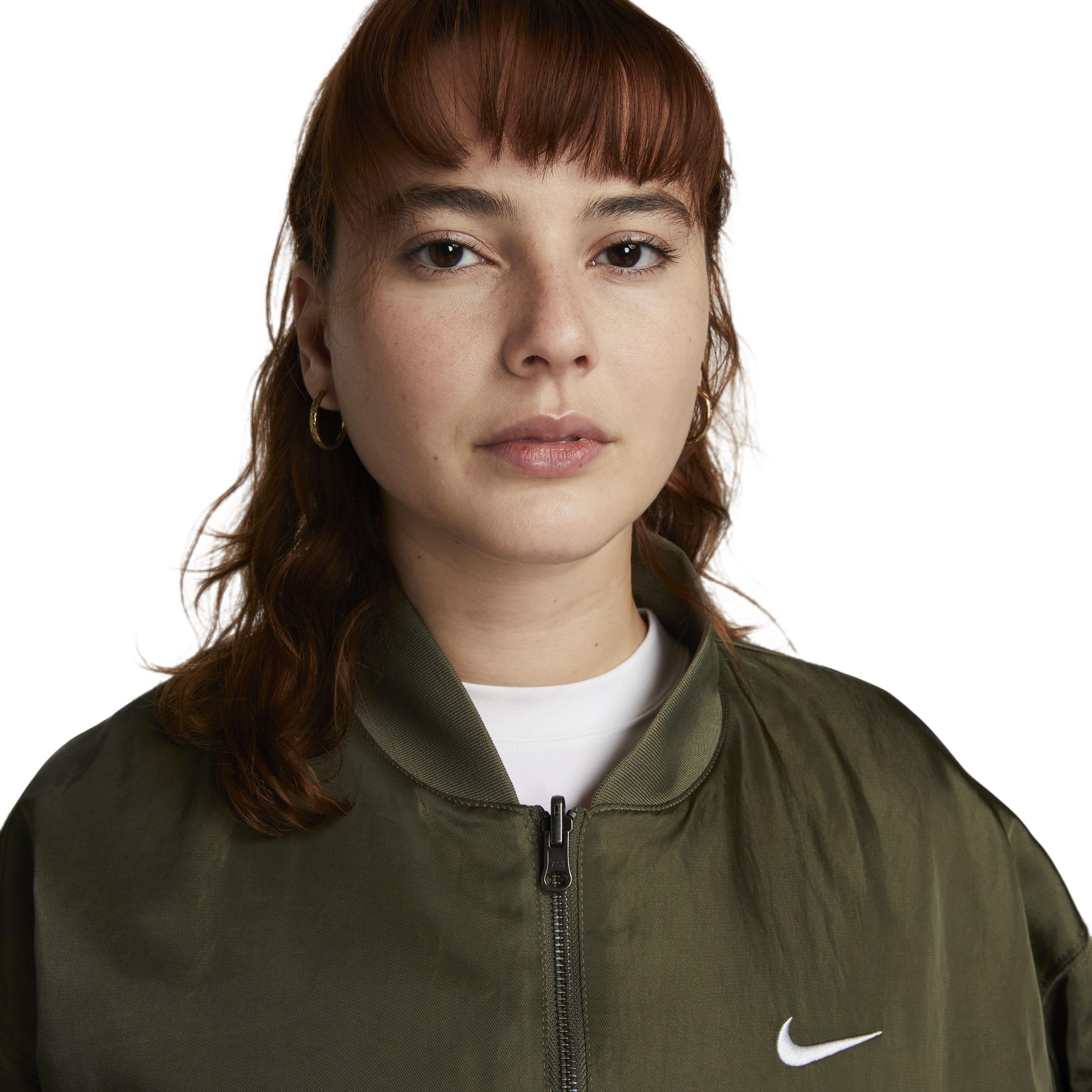 Nike Women's Sportswear Essentials Woven Varsity Bomber Jacket - Spring Green - Xs Each