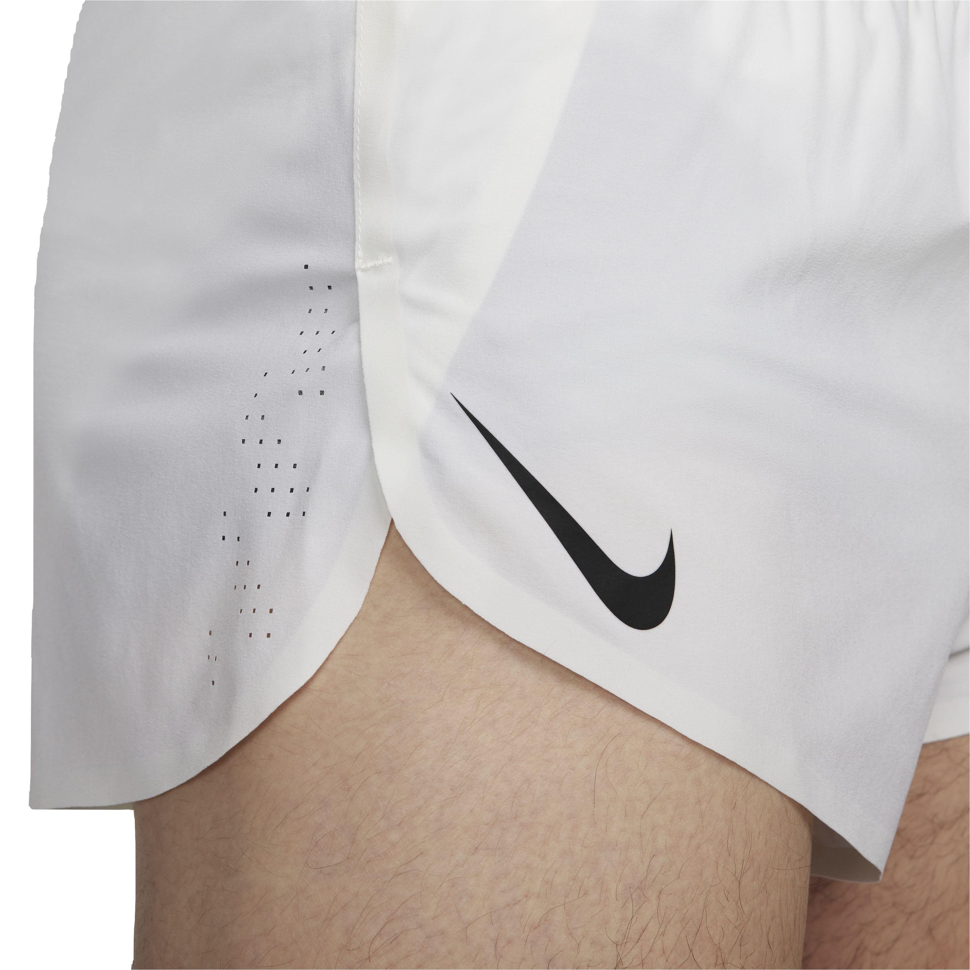 Nike Men's AeroSwift Dri-FIT ADV 2" Brief-Lined Running Shorts - WHITE Thumbnail View 6
