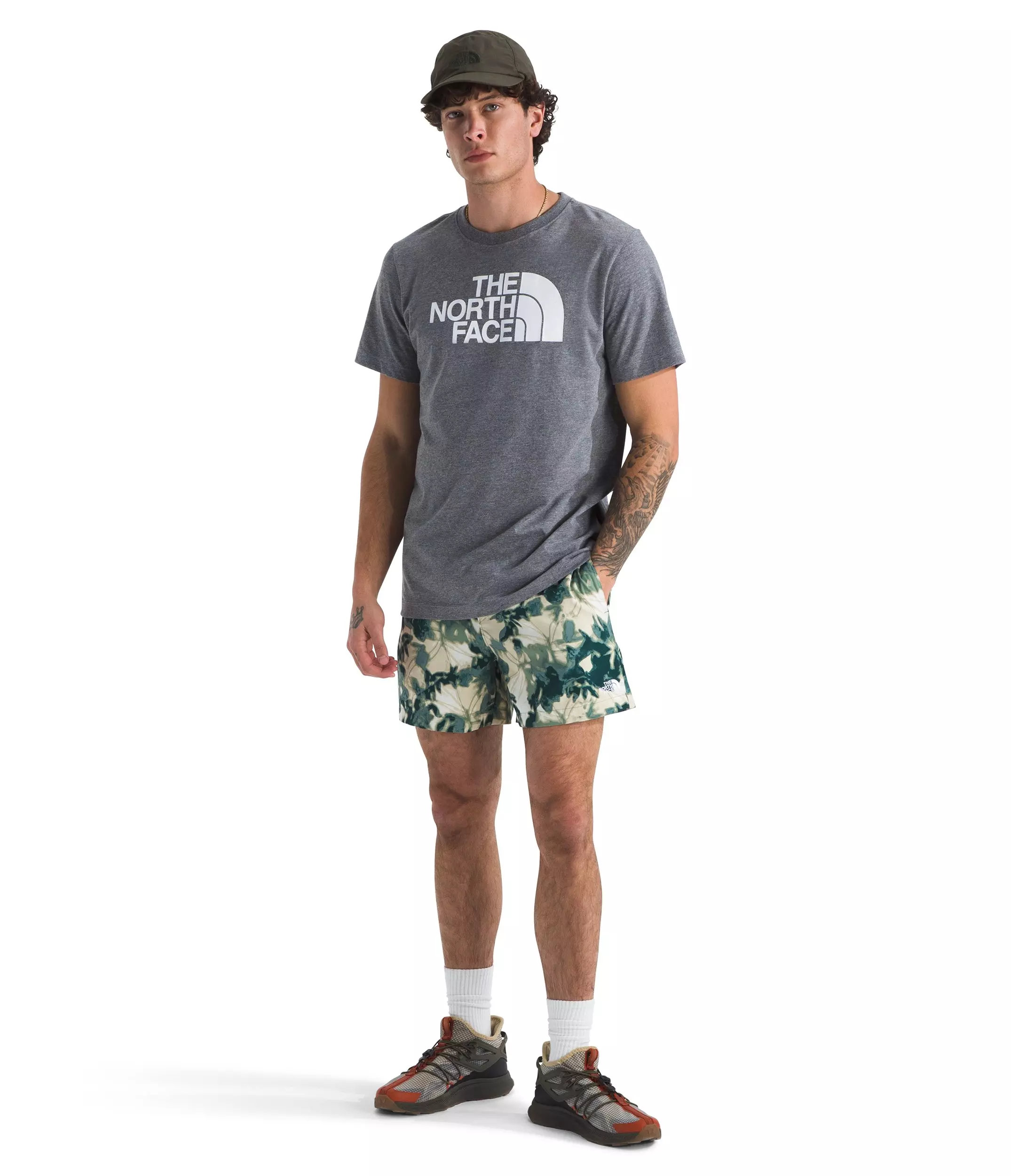 The North Face Men's Core Half Dome T-Shirt - Light Grey/White - LIGHT GREY/WHITE