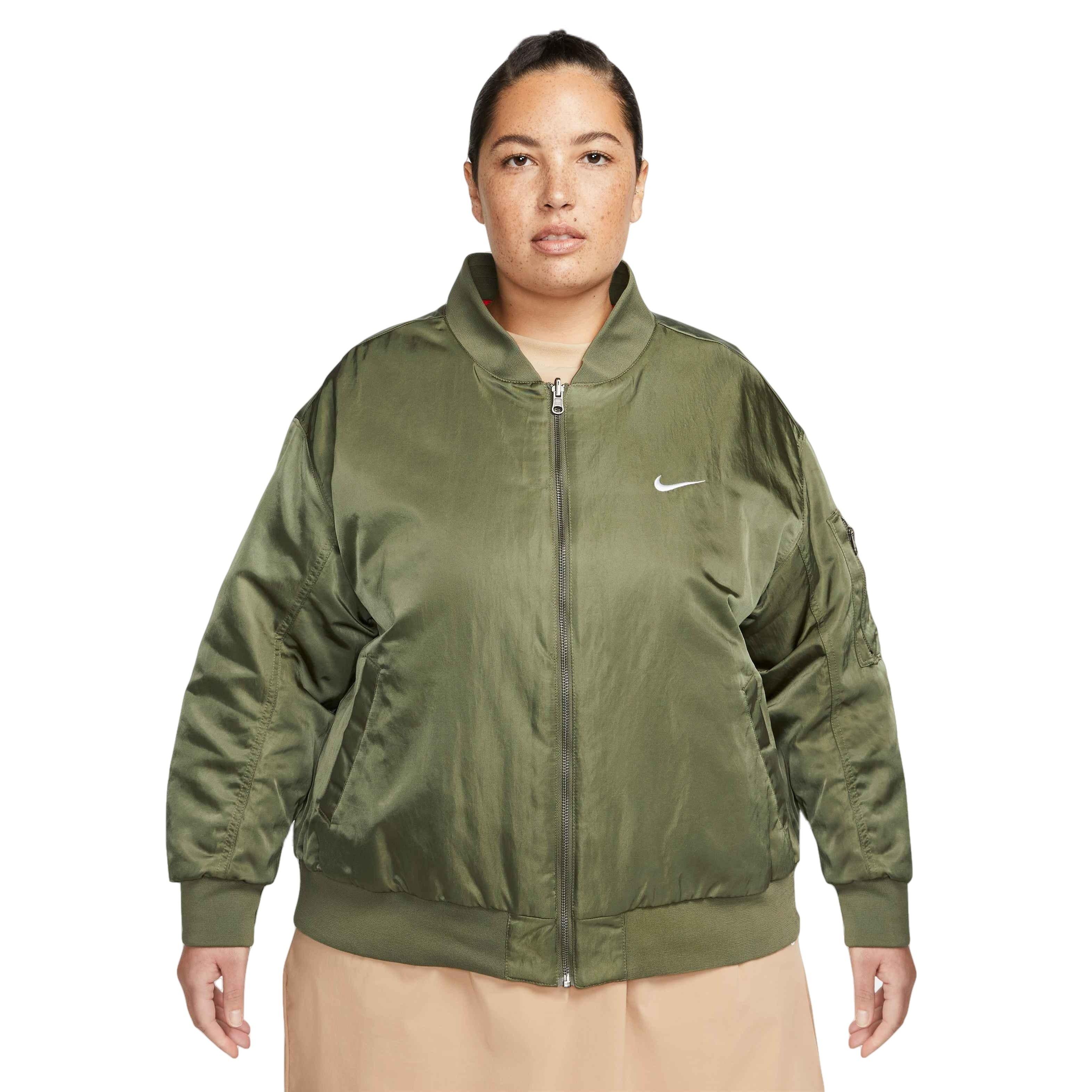 Nike Women's Varsity Sportswear Bomber Jacket - OLIVE Thumbnail View 1