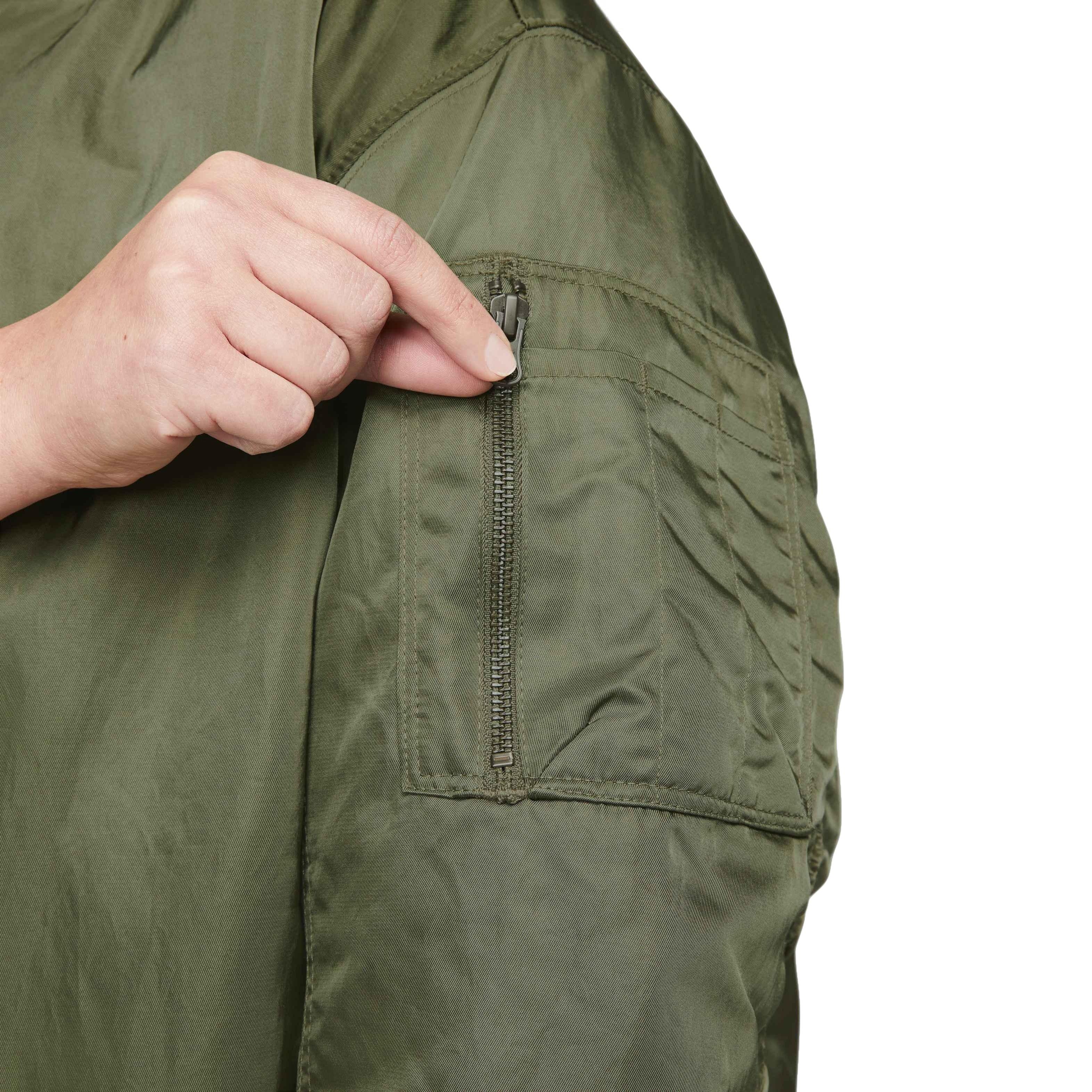 Nike Women's Varsity Sportswear Bomber Jacket - OLIVE Thumbnail View 6