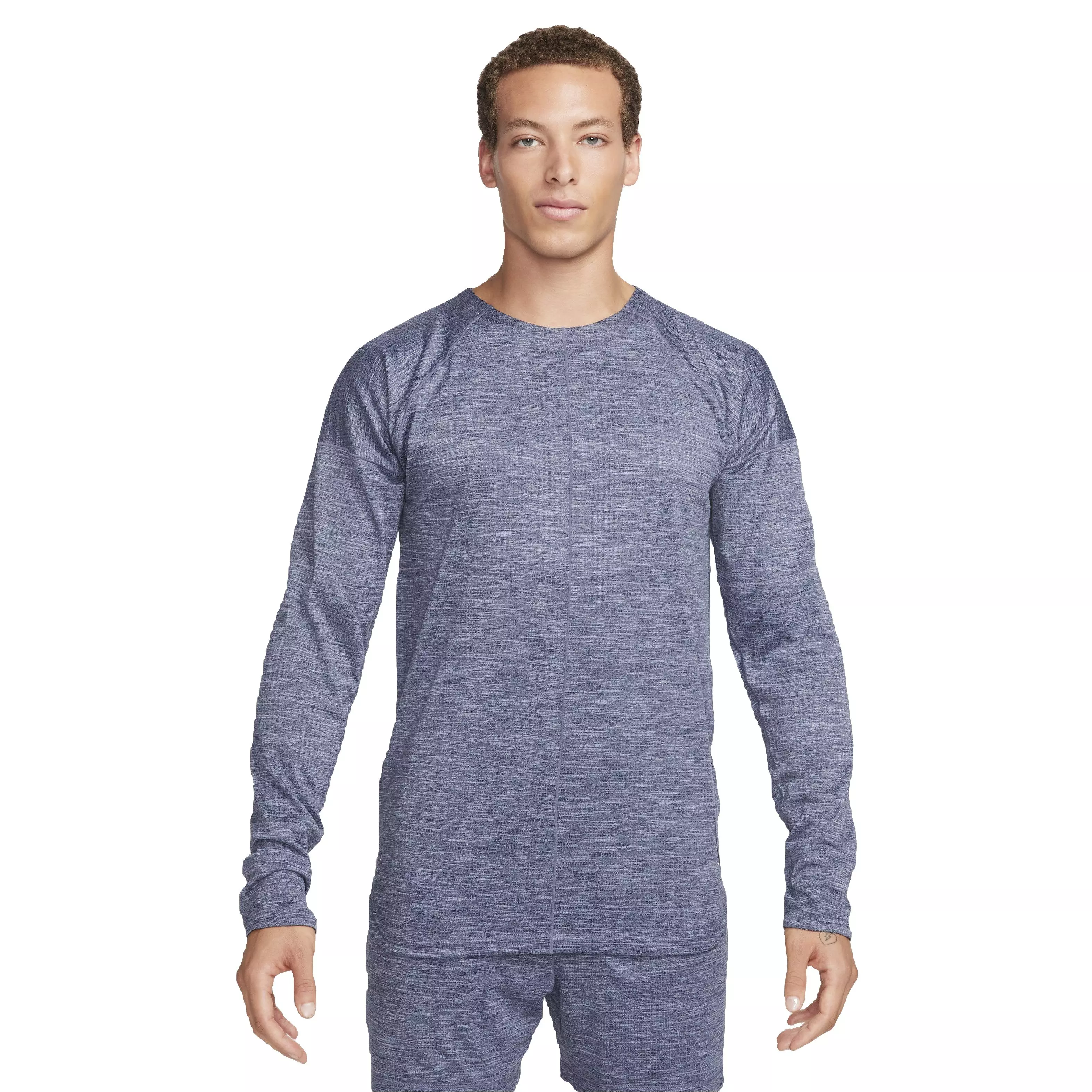 Nike Men's Yoga Dri-FIT Crew Top - Blue - BLUE