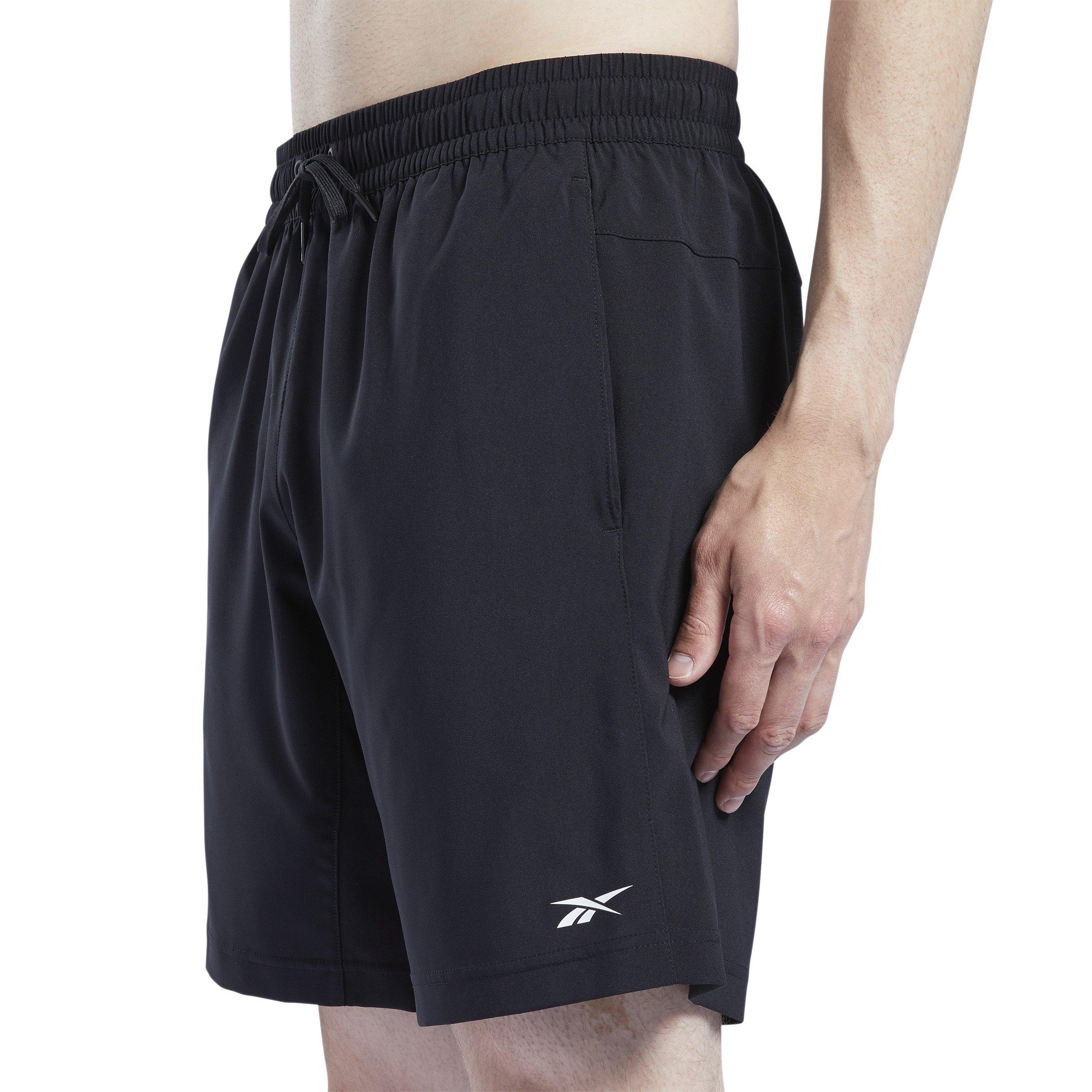 Reebok Men's Workout Ready Woven Shorts-Black - BLACK Thumbnail View 3