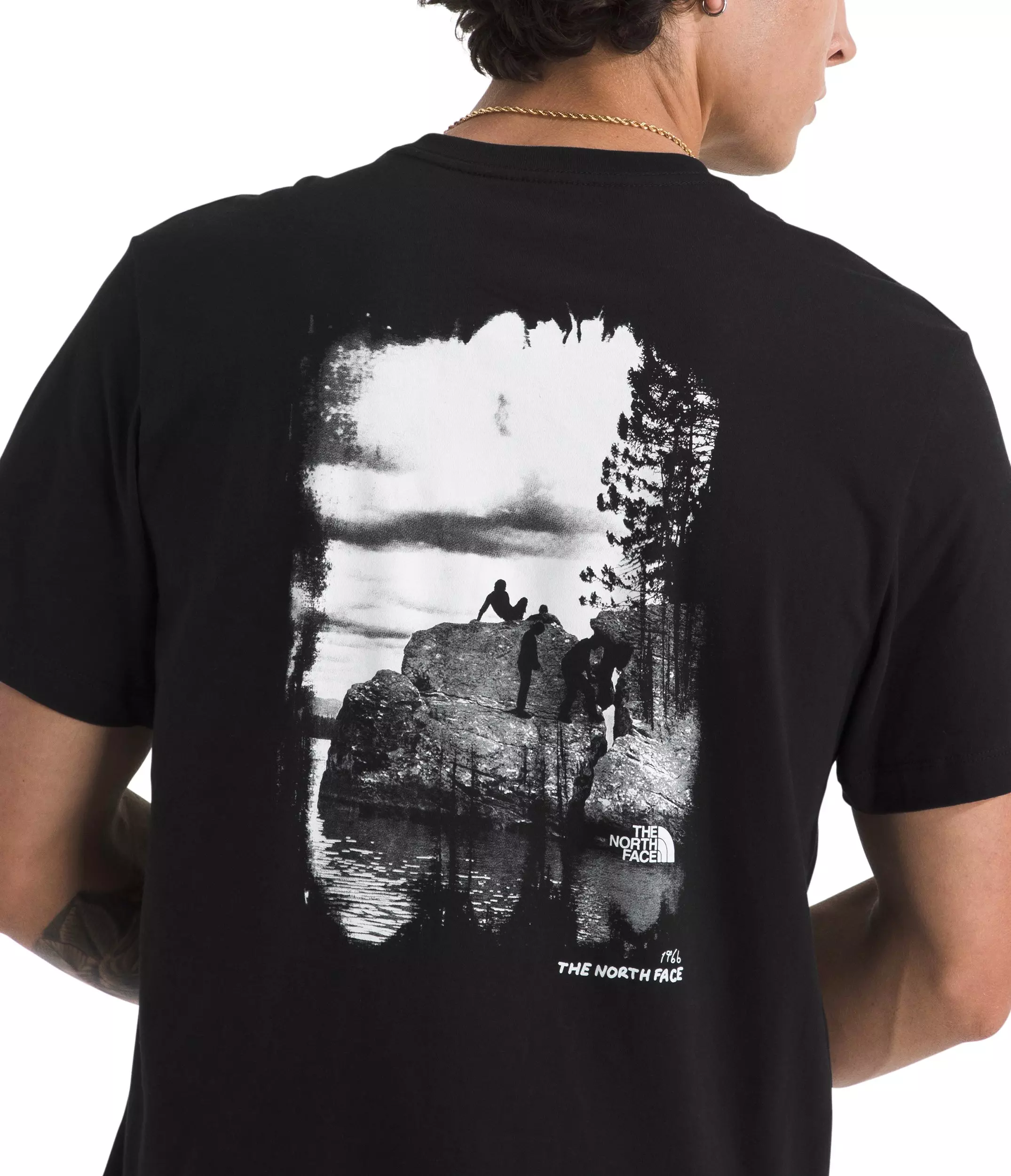 The North Face Men's Evolution Nature Exposure Graphic Short Sleeve Tee - Black - BLACK