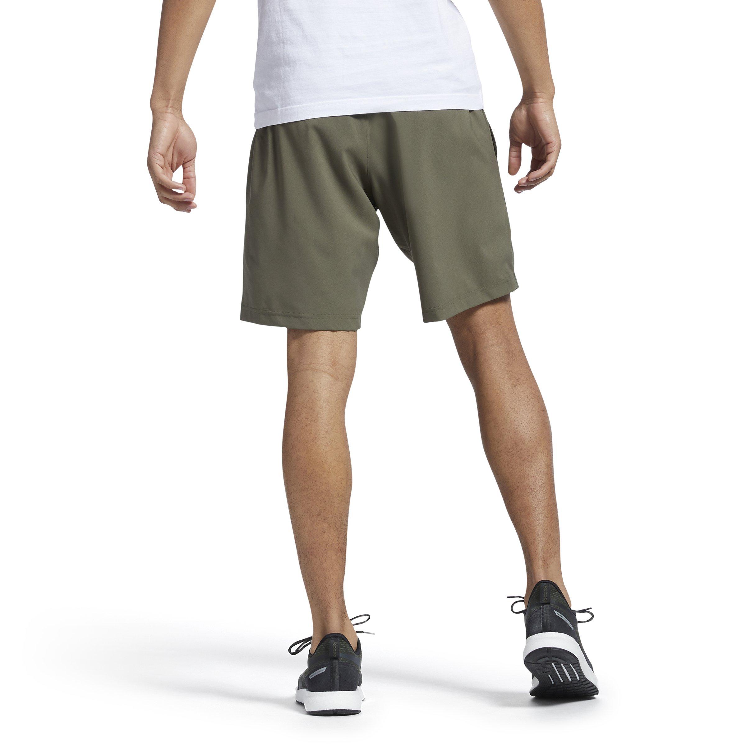 Reebok Men's Workout Ready Woven Shorts-Dk Green - DK GREEN Thumbnail View 2