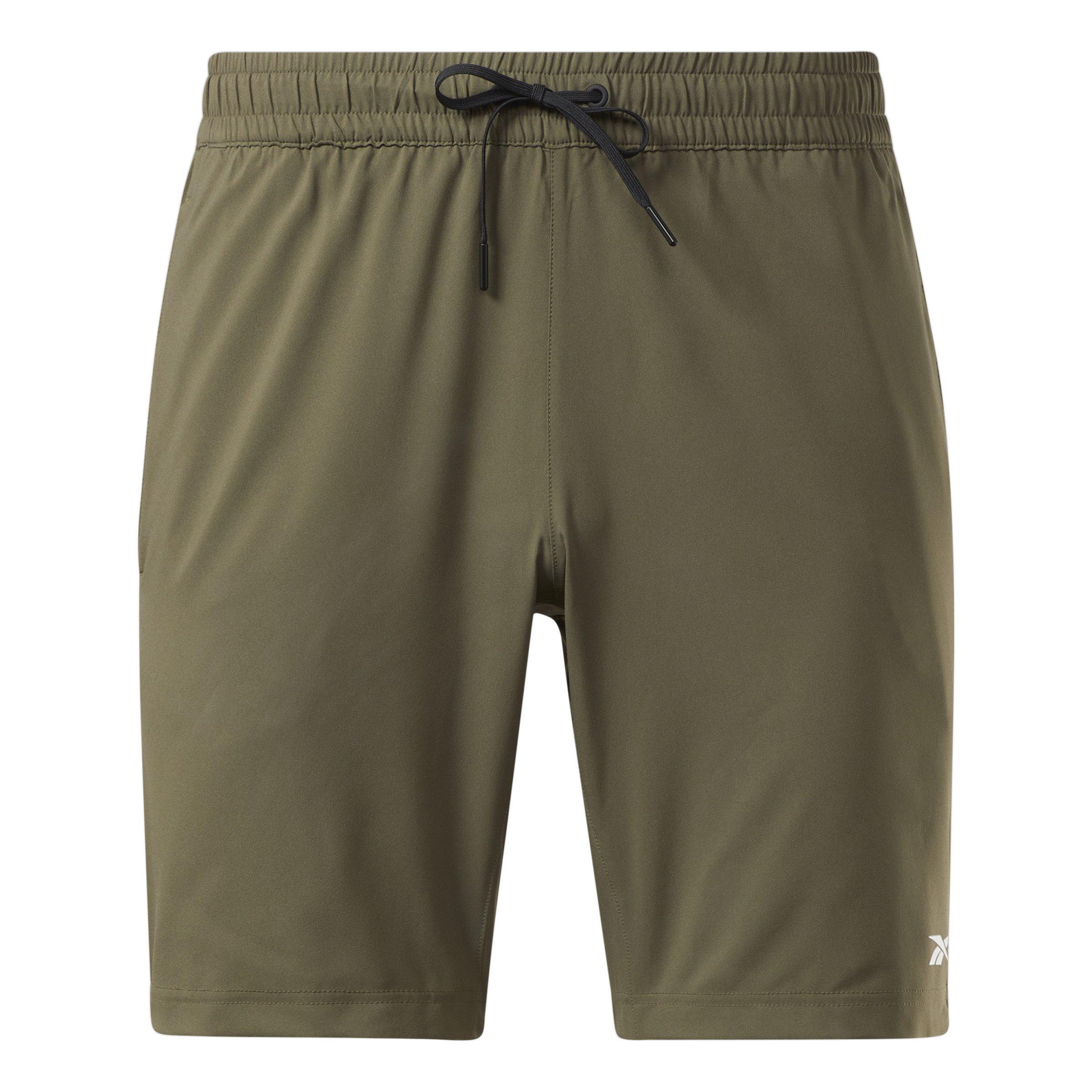 Reebok Men's Workout Ready Woven Shorts-Dk Green - DK GREEN Thumbnail View 6