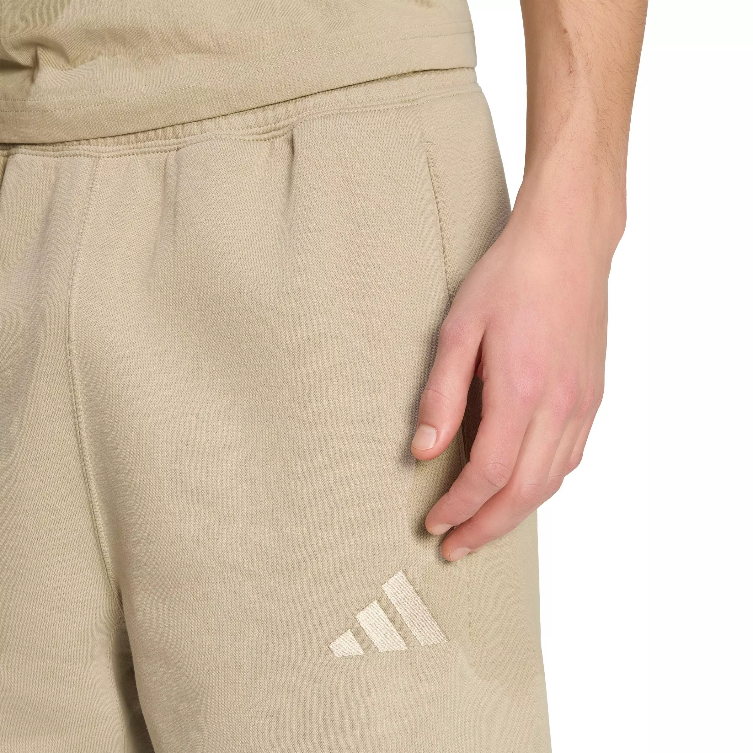 adidas Men's ALL SZN Fleece Shorts - Khaki - KHAKI