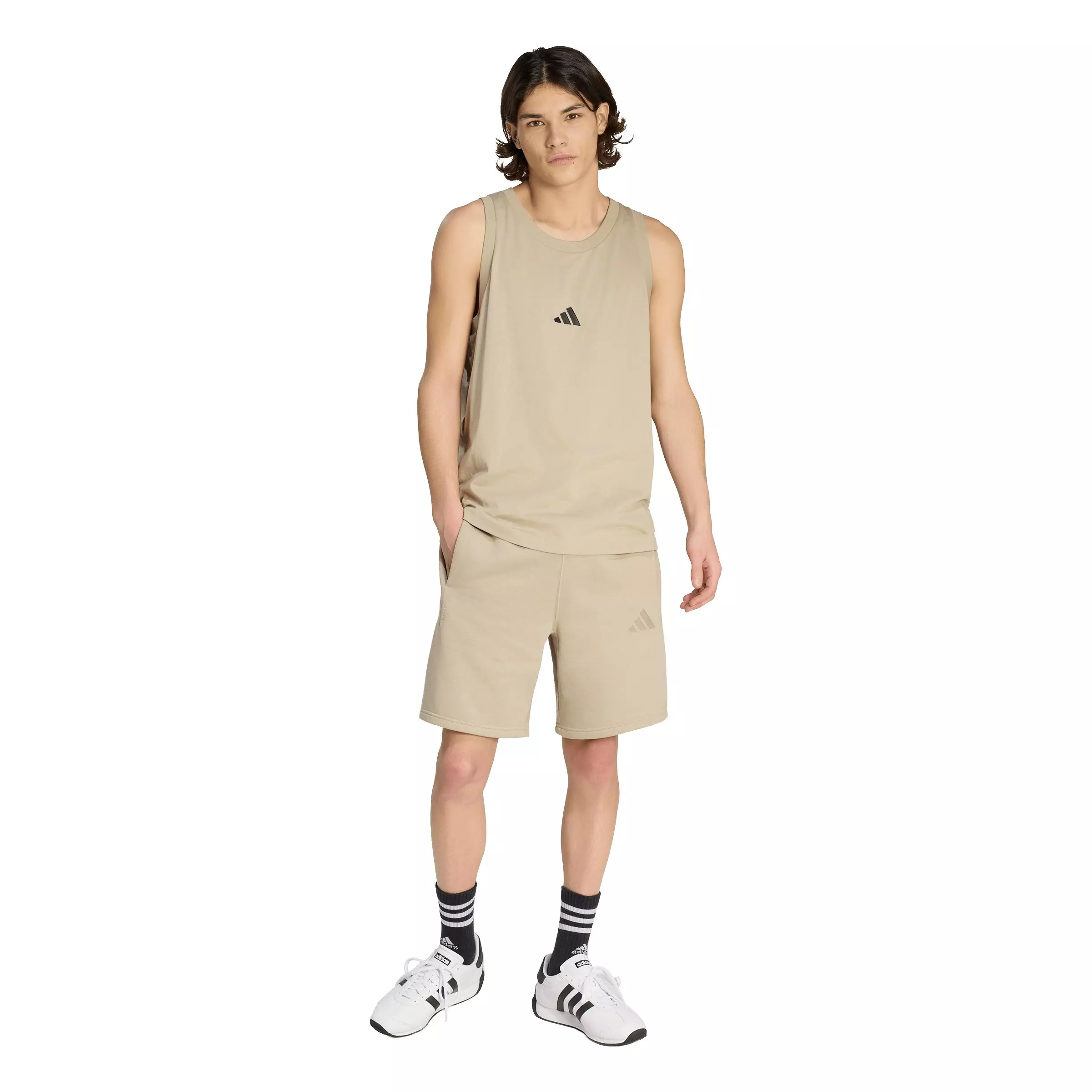 adidas Men's ALL SZN Fleece Shorts - Khaki - KHAKI