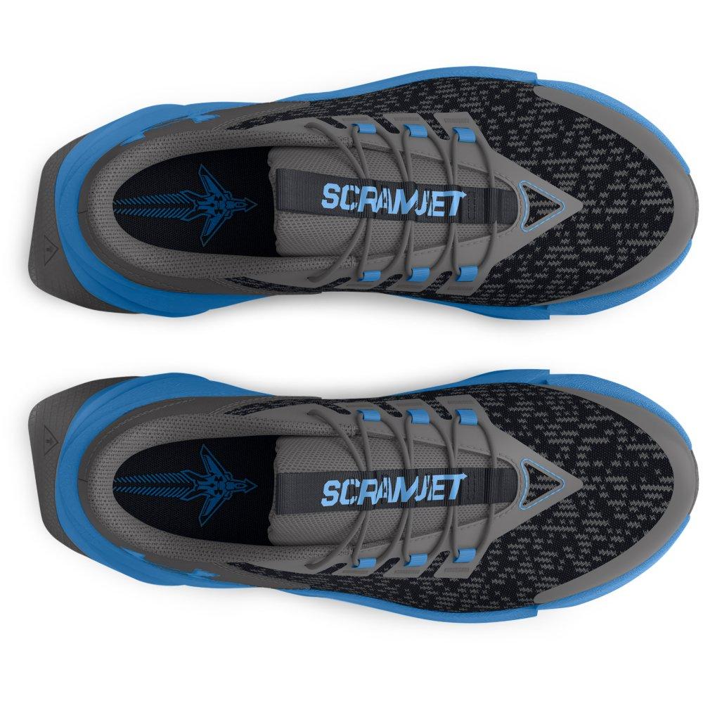 Under Armour Scramjet 5 AL "Black/Castlerock/Viral Blue" Preschool Boys' Running Shoe - BLACK/GREY/BLUE Thumbnail View 3