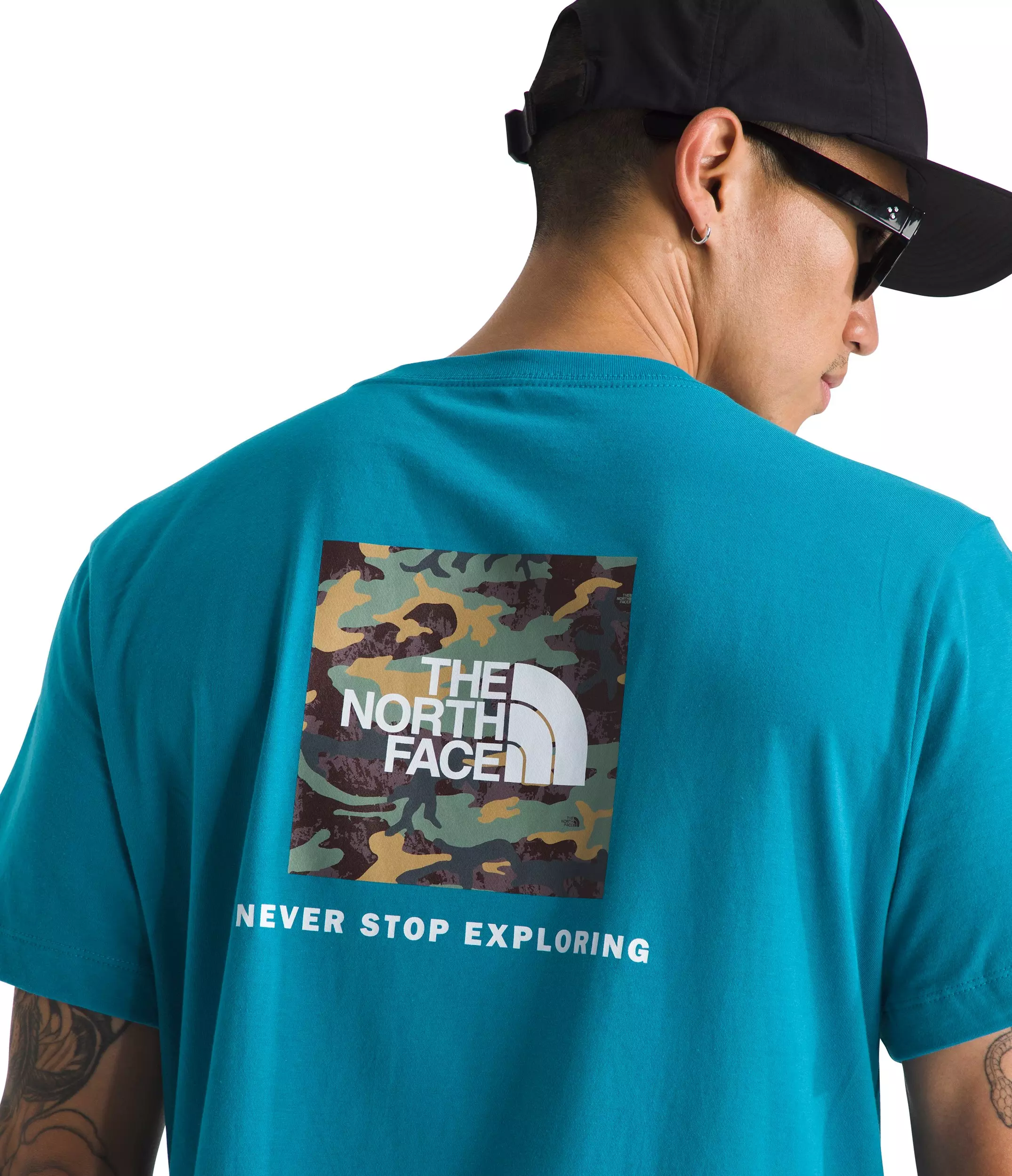 The North Face Men's Evolution Box Camo Fill Short Sleeve Graphic Tee - Blue - BLUE