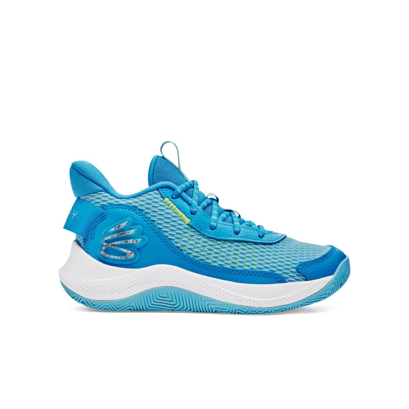 Under Armour Curry 3Z7 "Capri/Sky Blue/High Vis Yellow" Grade School Boys' Basketball Shoe - CAPRI/BLUE/YELLOW Thumbnail View 1