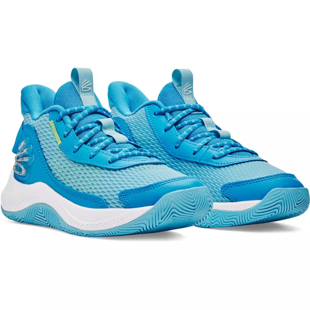 Under Armour Curry 3Z7 "Capri/Sky Blue/High Vis Yellow" Grade School Boys' Basketball Shoe - CAPRI/BLUE/YELLOW