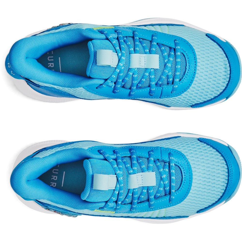 Under Armour Curry 3Z7 "Capri/Sky Blue/High Vis Yellow" Grade School Boys' Basketball Shoe - CAPRI/BLUE/YELLOW Thumbnail View 4