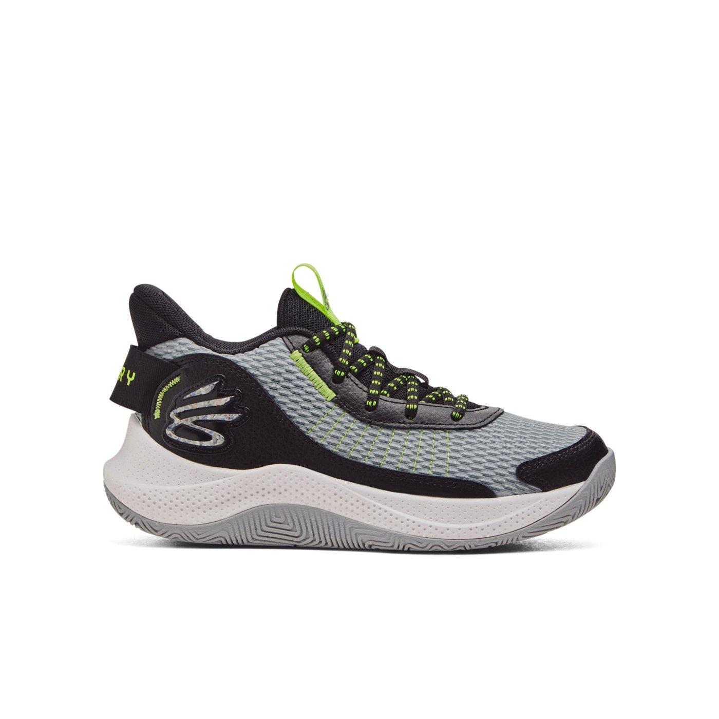Under Armour Curry 3Z7 "Mod Gray/Black/High Yellow" Grade School Boys' Basketball Shoe - GREY/BLACK/YELLOW Thumbnail View 1