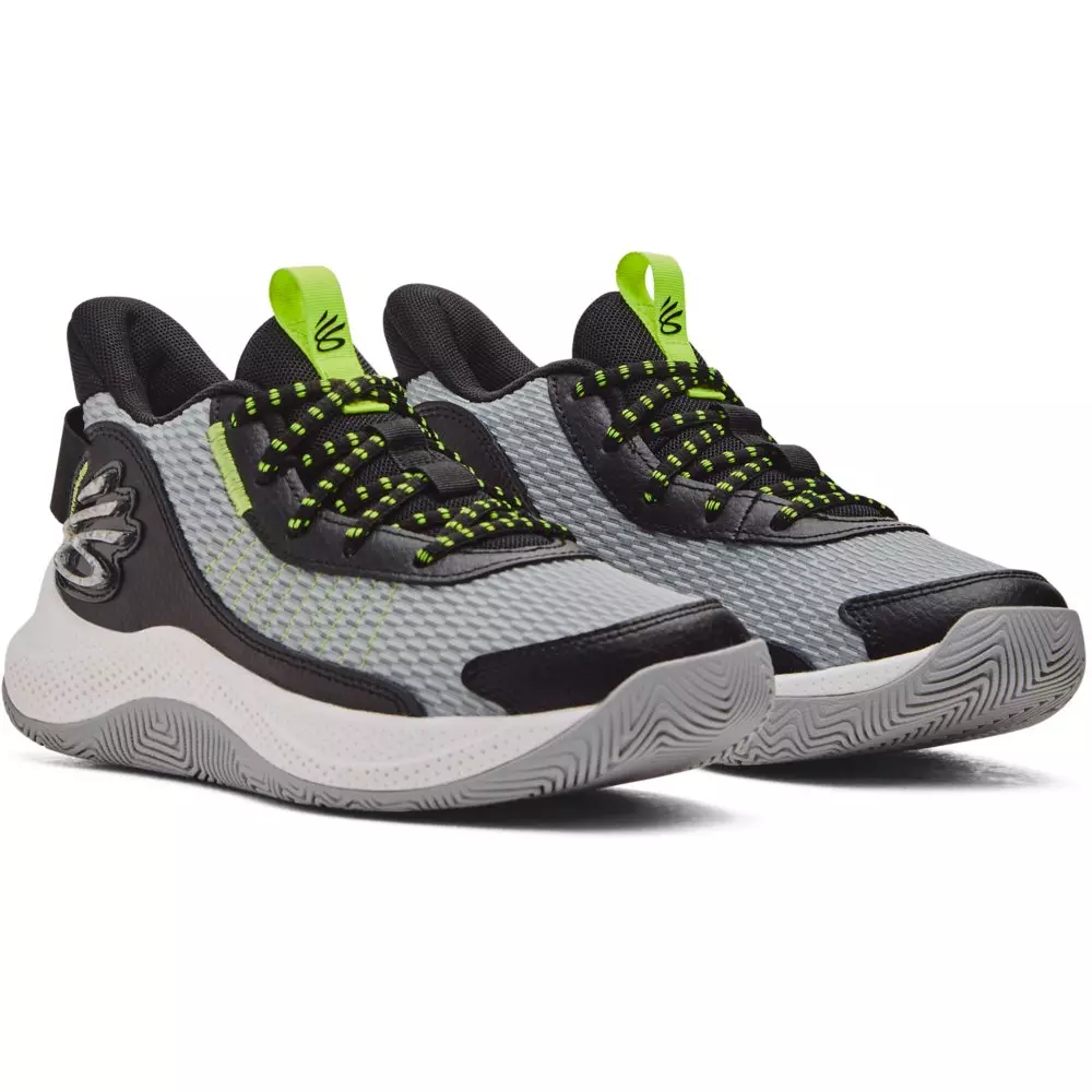 Under Armour Curry 3Z7 "Mod Gray/Black/High Yellow" Grade School Boys' Basketball Shoe - GREY/BLACK/YELLOW